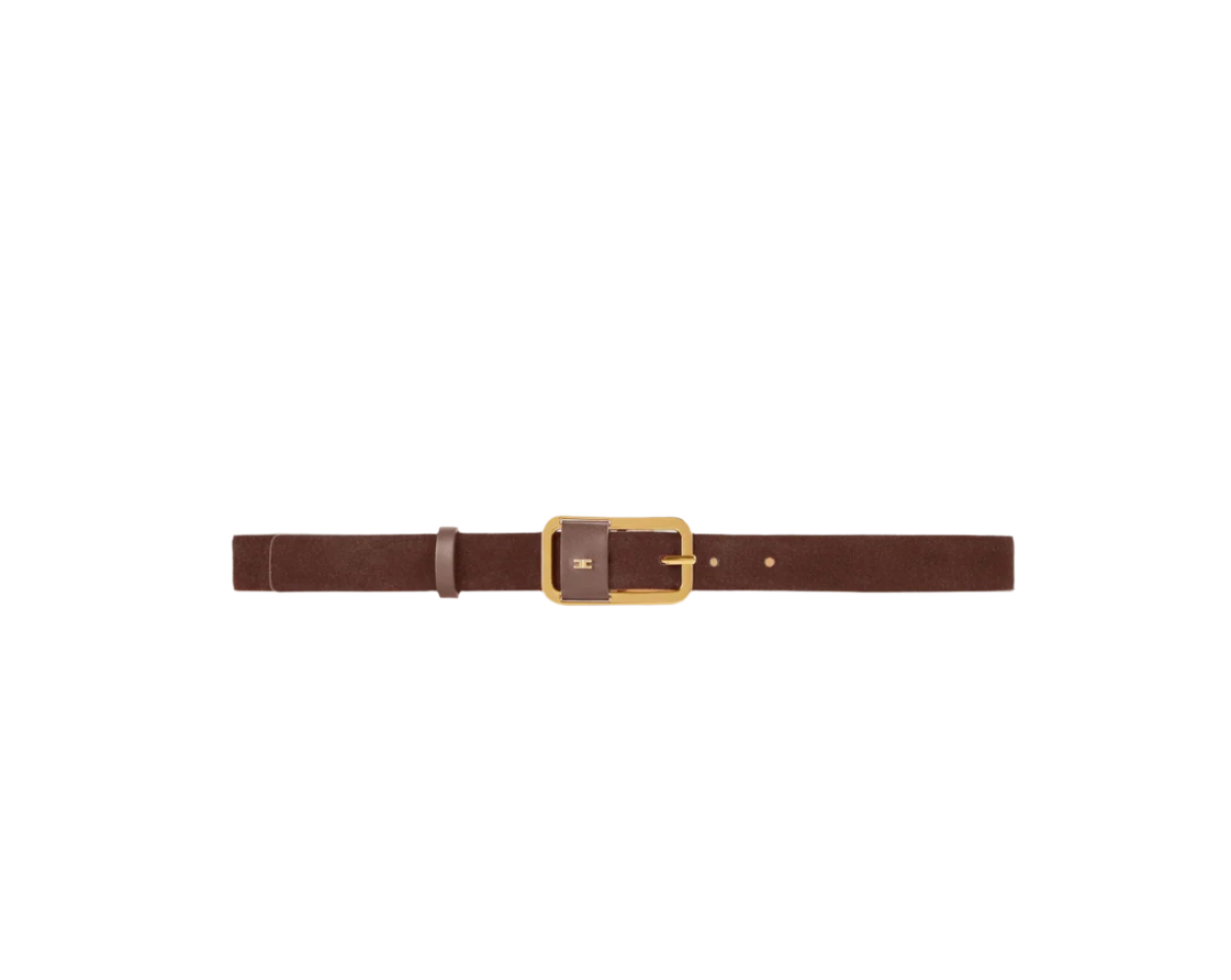 Leather belt with embossed logo