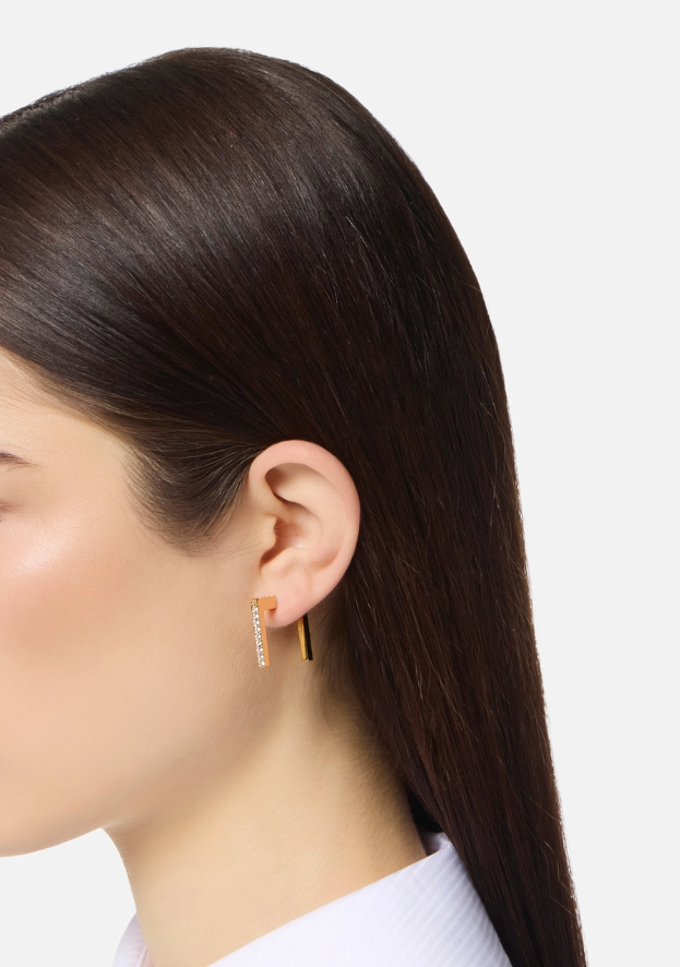 Earrings with rhinestones