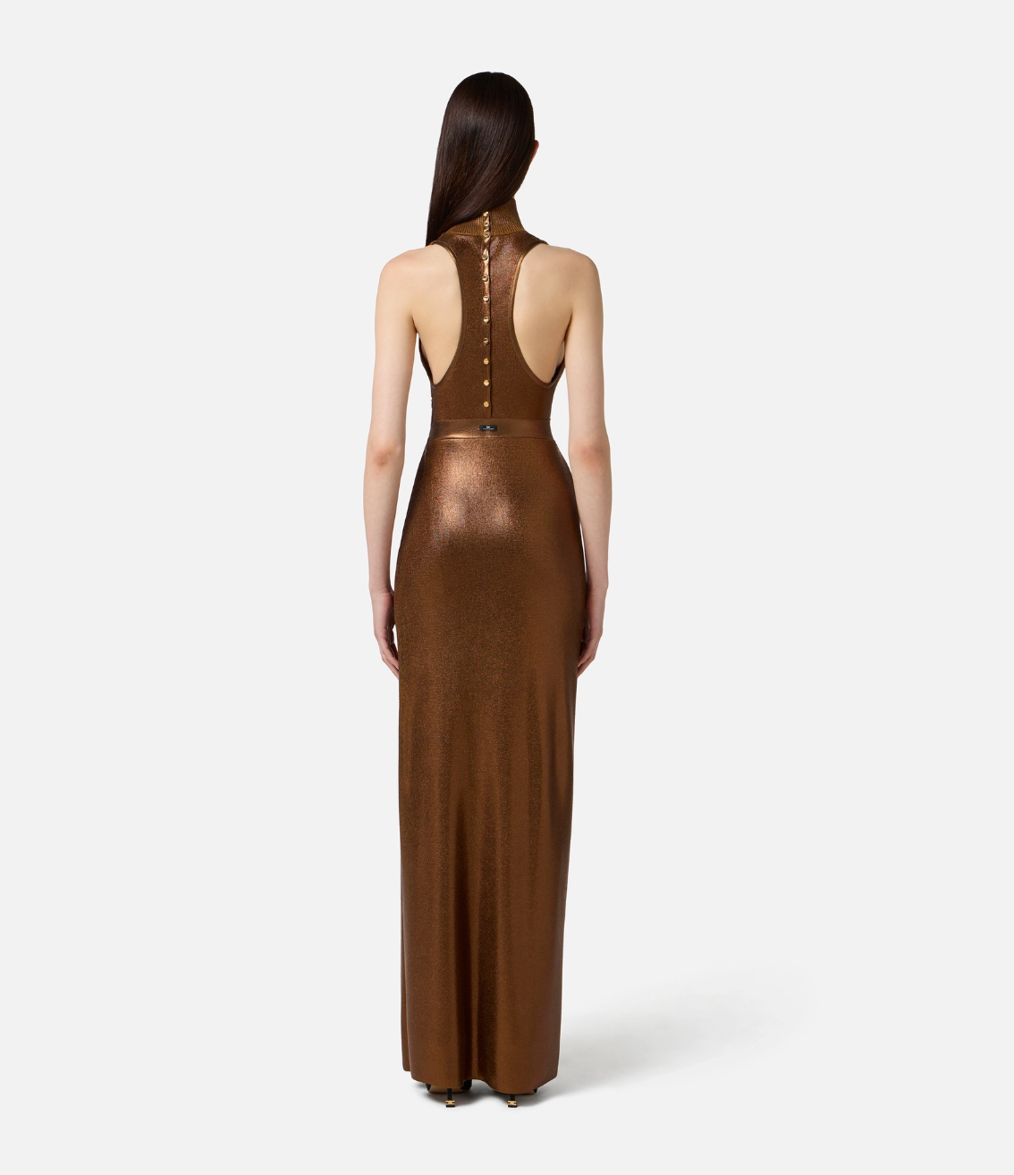 Red Carpet laminated knit dress
