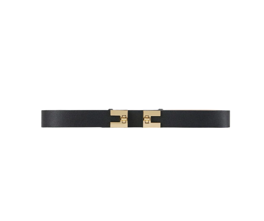 Belt with logoed plaque