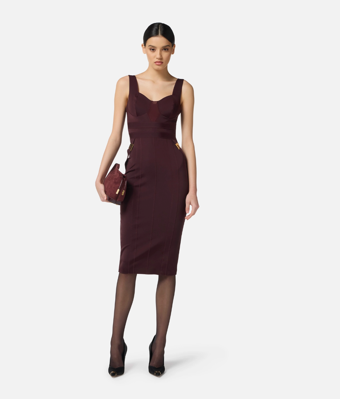 Bustier dress in bi-elastic fabric