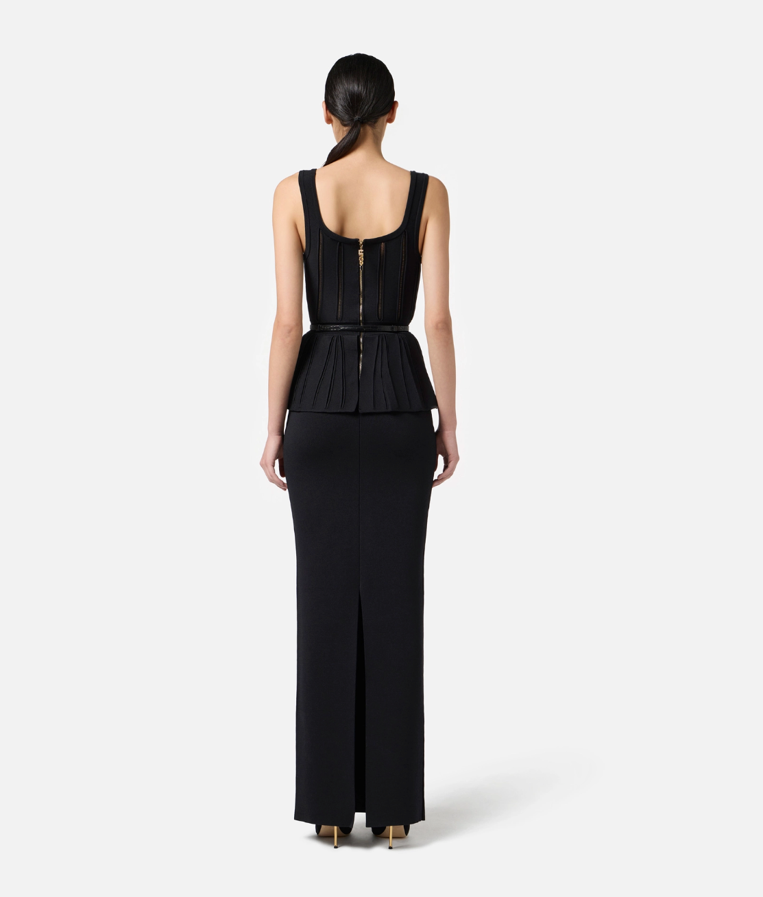 Red Carpet knit dress with peplum