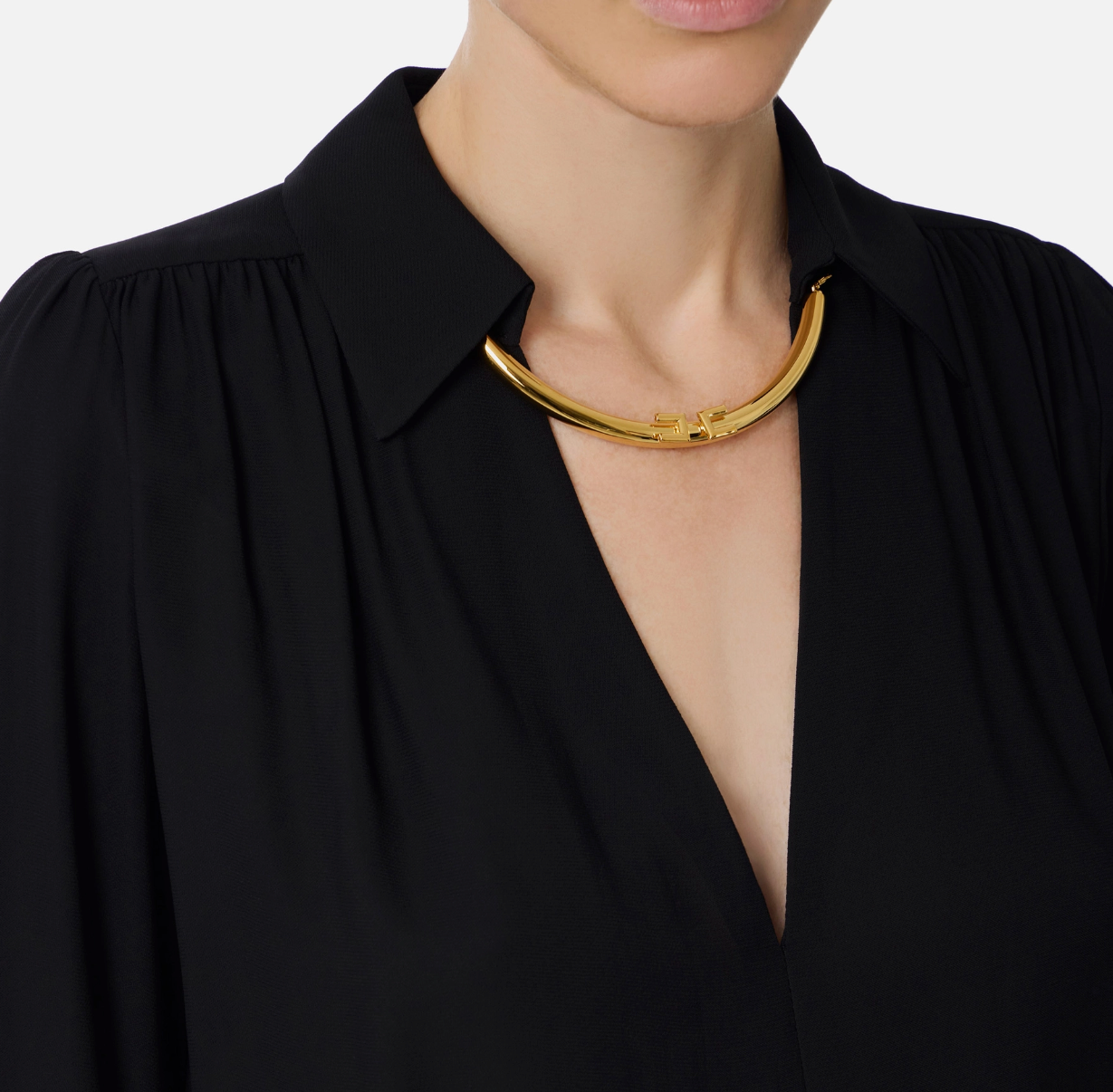 Blouse in georgette fabric with jewel detail