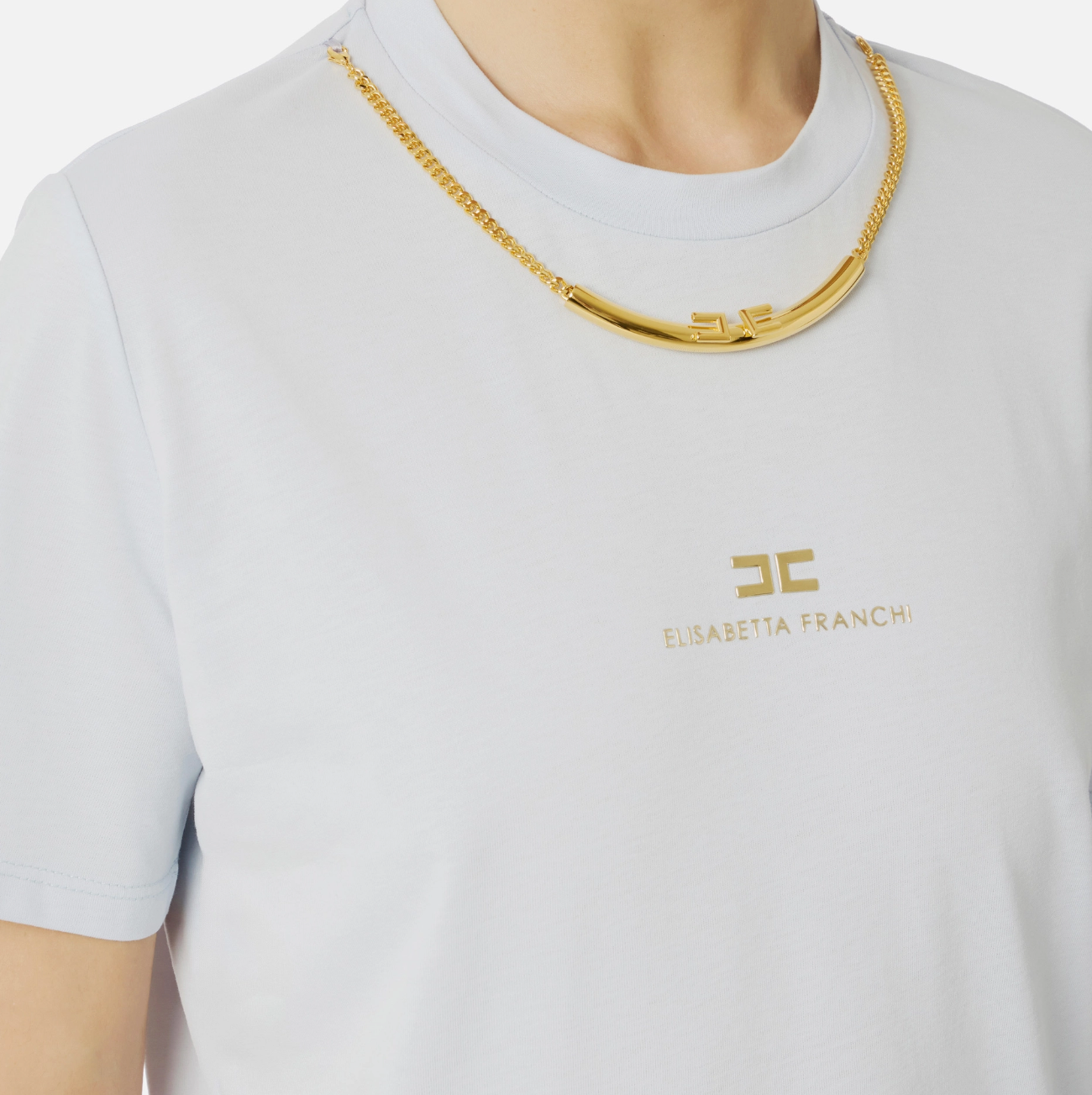 Cotton jersey T-shirt with necklace