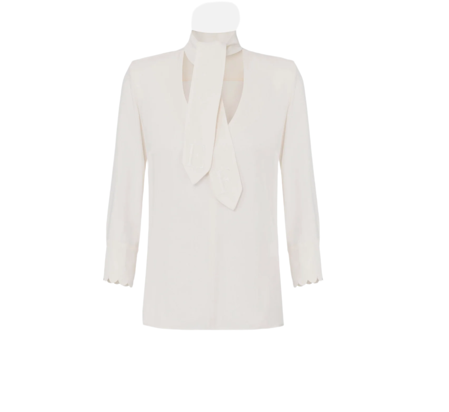 Blouse in georgette fabric with sash belt