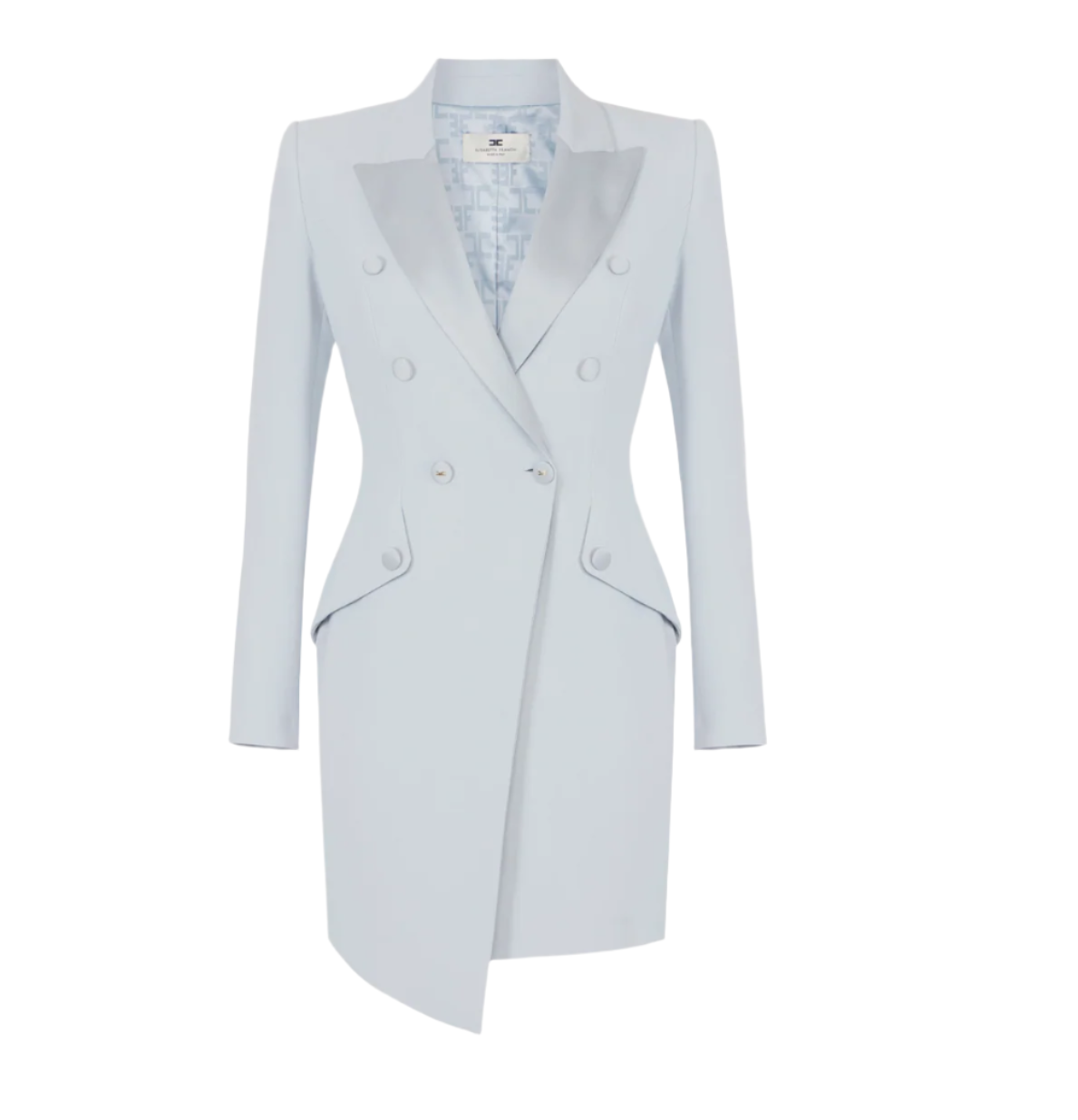 Coat dress in lightweight crêpe fabric with tuxedo details