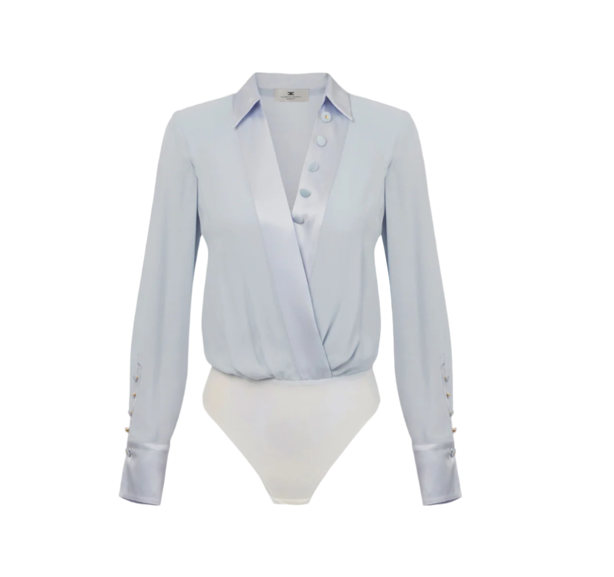 Bodysuit in satin and viscose georgette fabrics