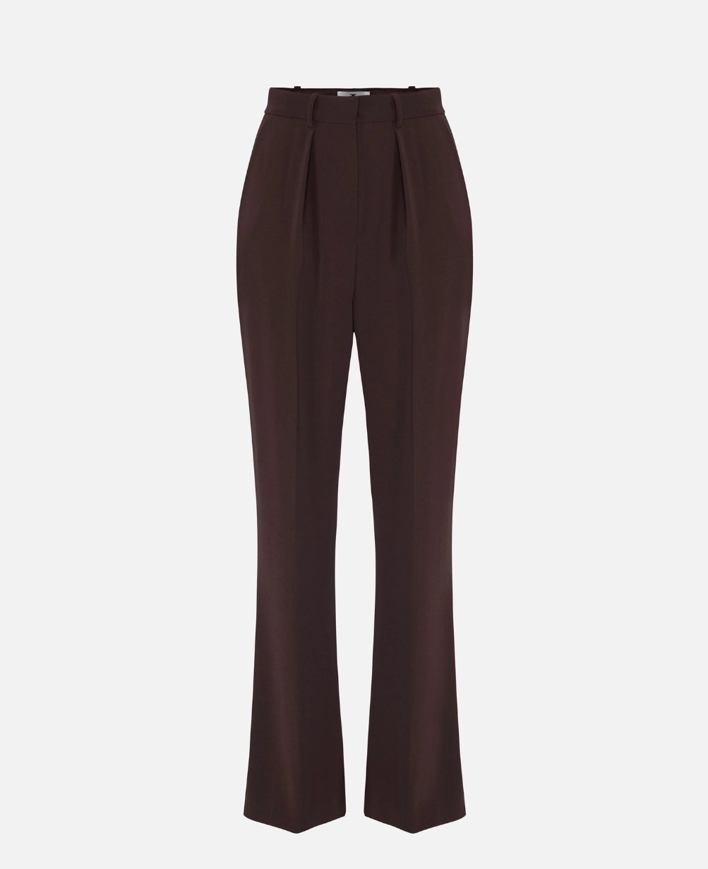 Trousers in flowing crêpe fabric