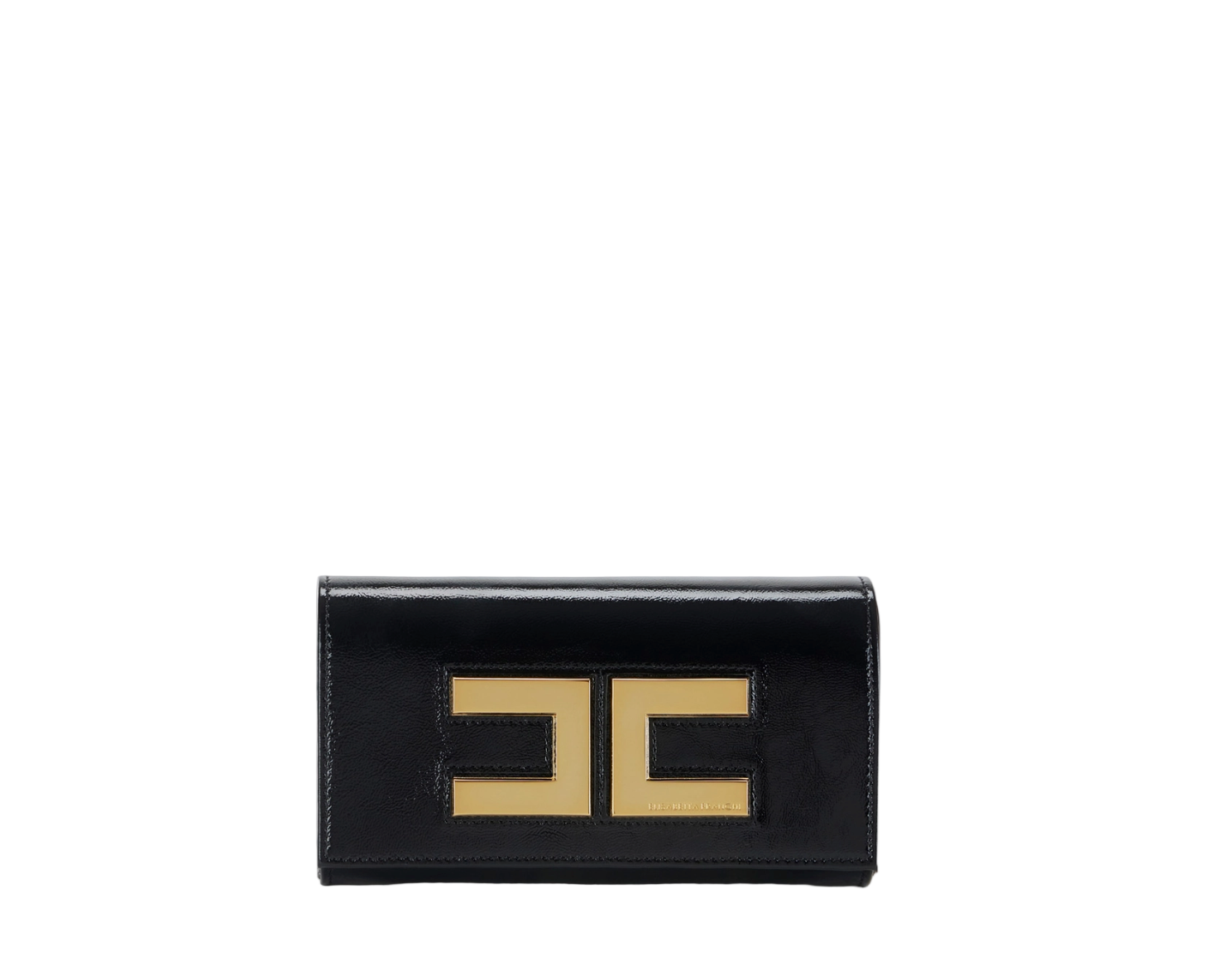 Leather clutch bag with logo