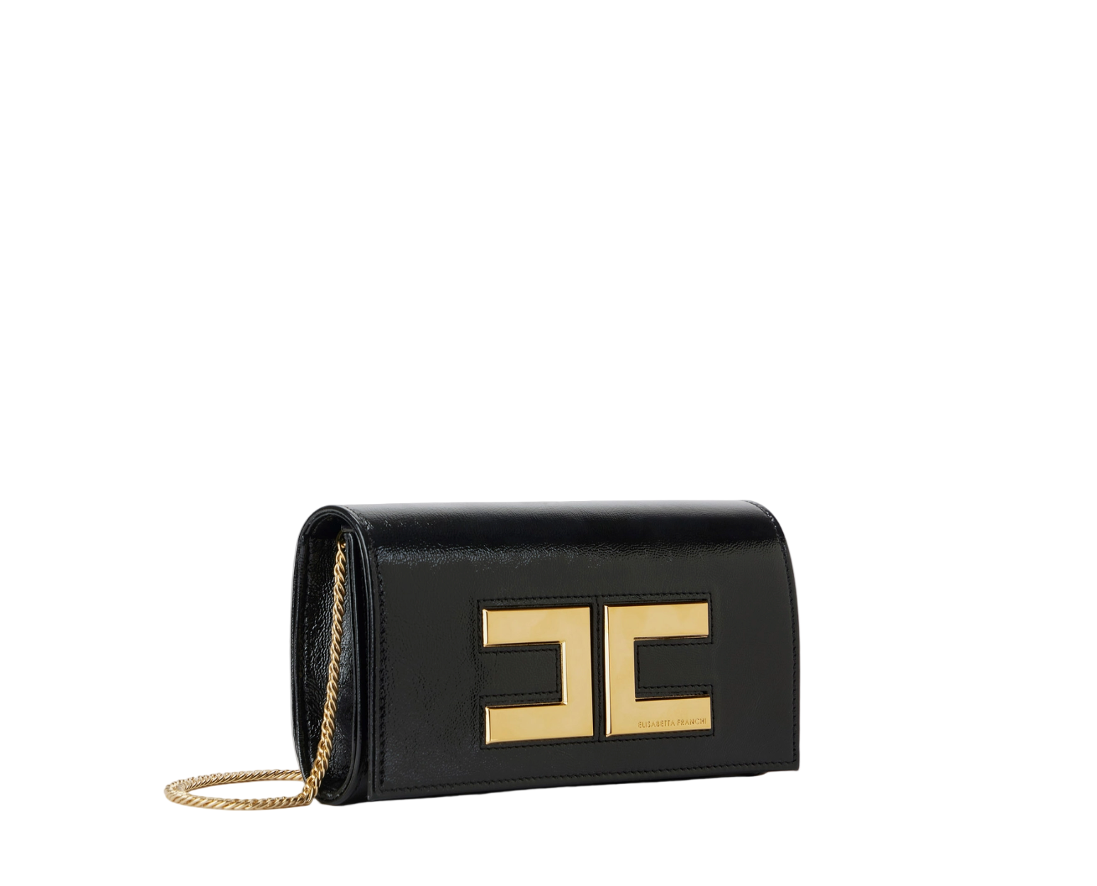 Leather clutch bag with logo