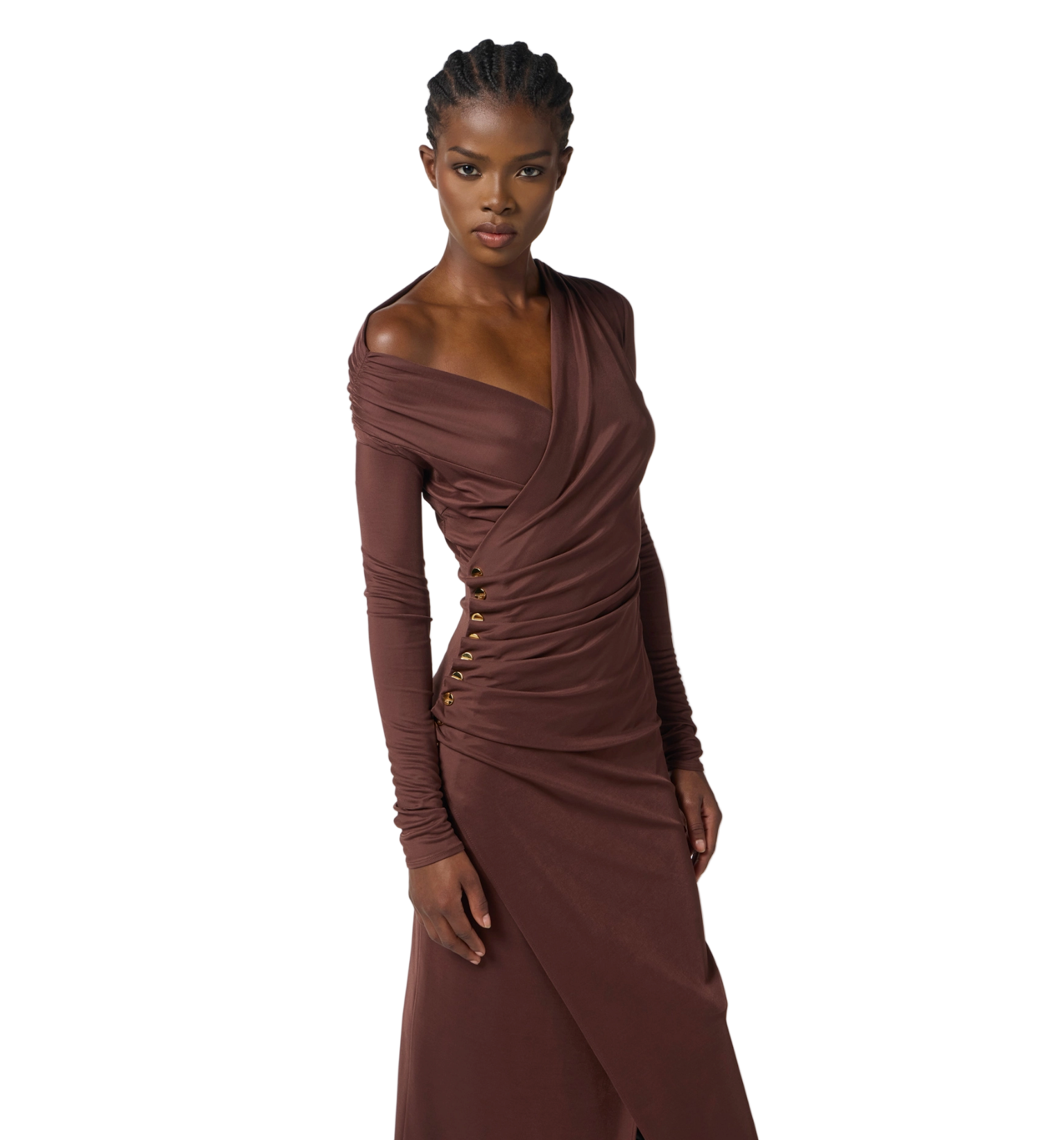 Jersey dress with jewel buttons
