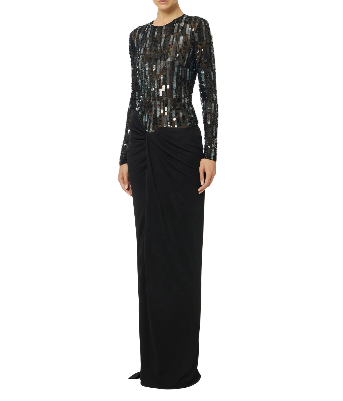 Red Carpet tulle and jersey dress with sequins