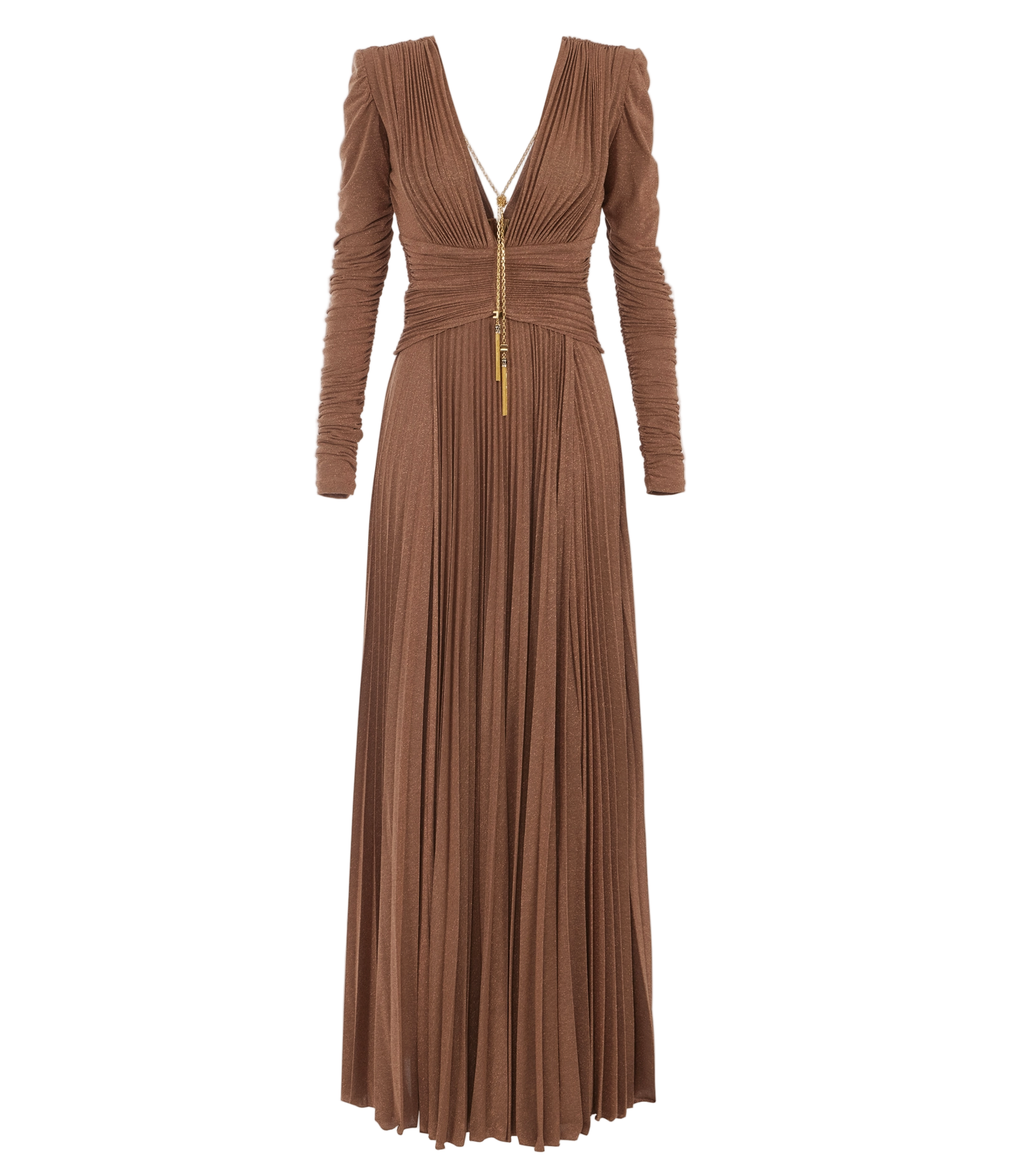 Red Carpet dress in lurex jersey with necklace