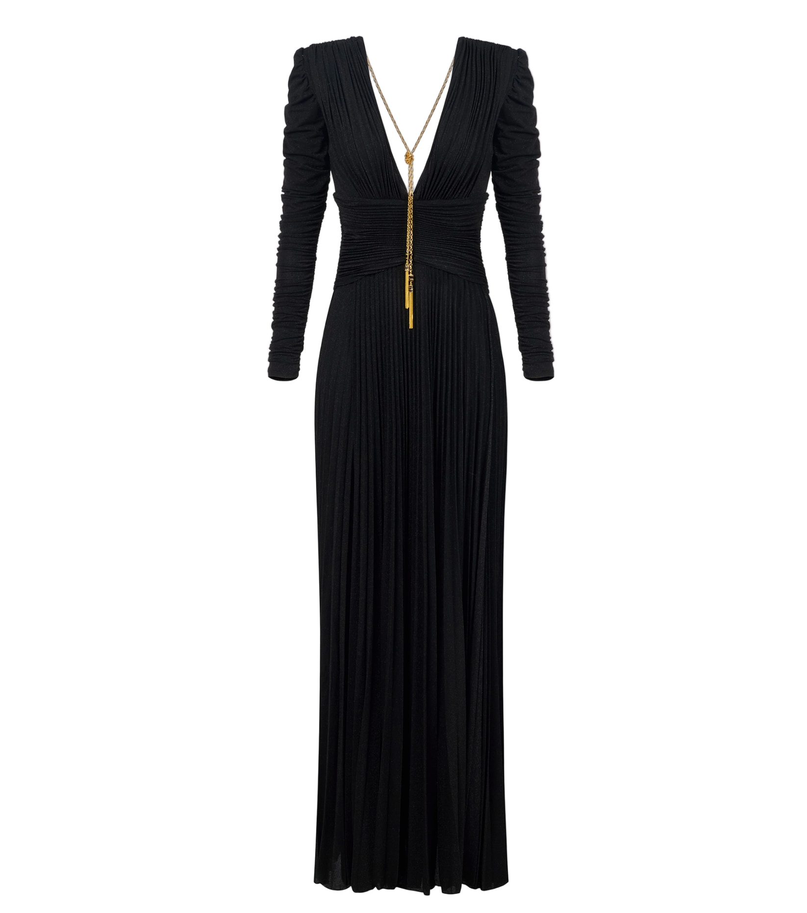 Red Carpet dress in lurex jersey with necklace