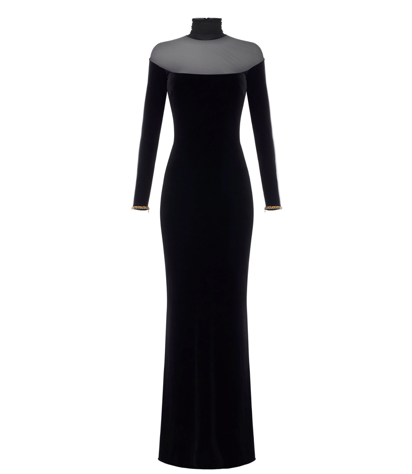 Red Carpet dress in velvet and jersey fabrics