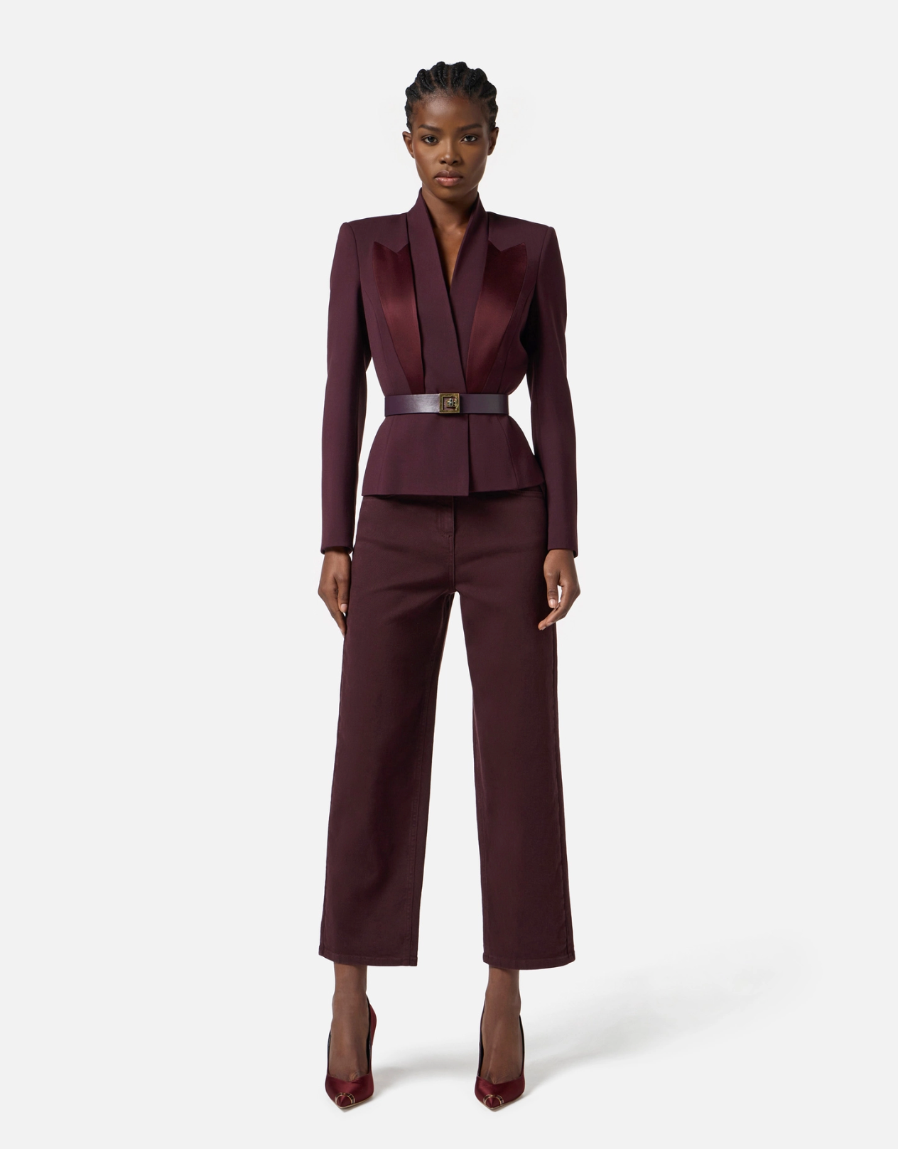 Crêpe jacket with satin lapels