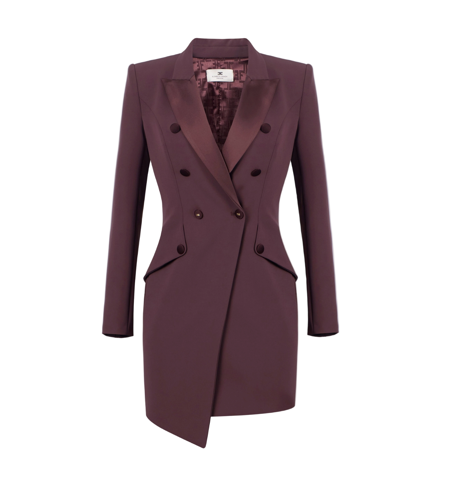 Coat dress in lightweight crêpe fabric with tuxedo details