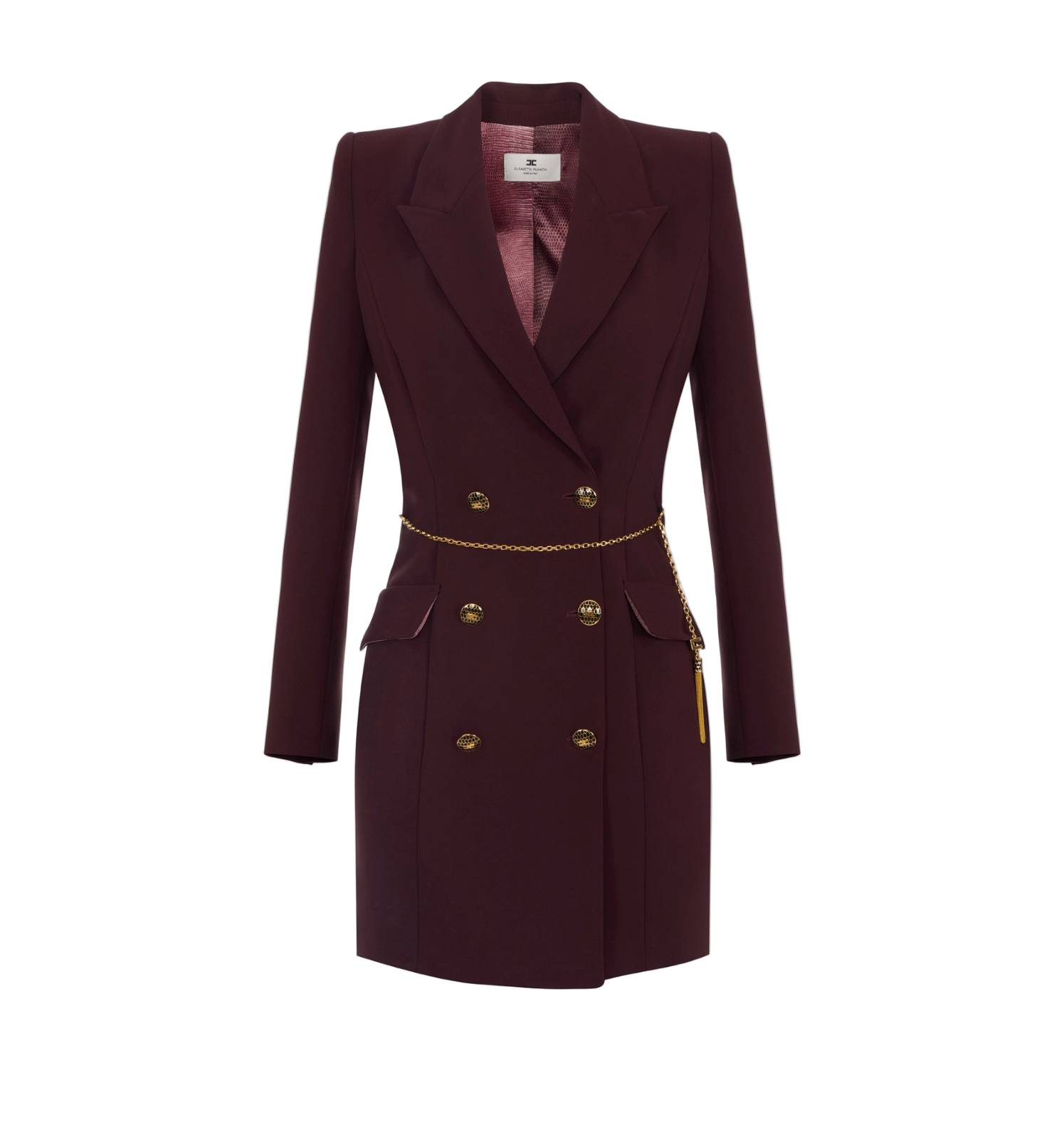 Dress in lightweight crêpe fabric with jewel chain