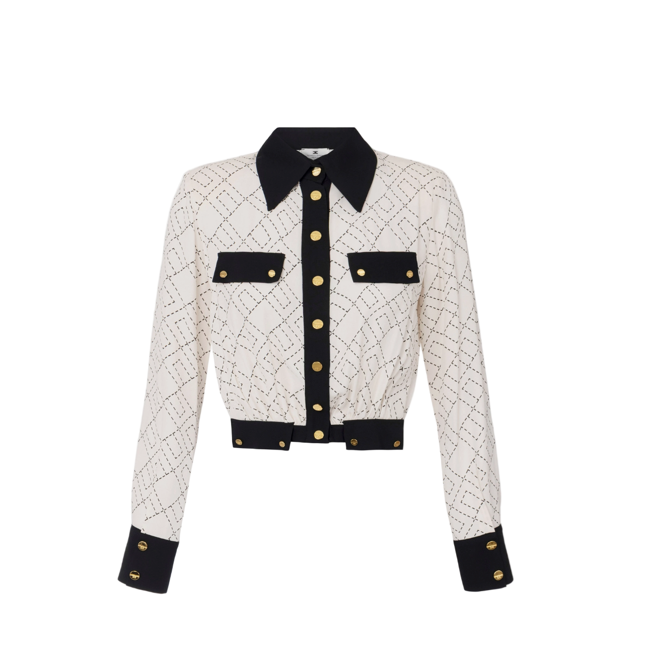 Two-colour shirt in georgette fabric