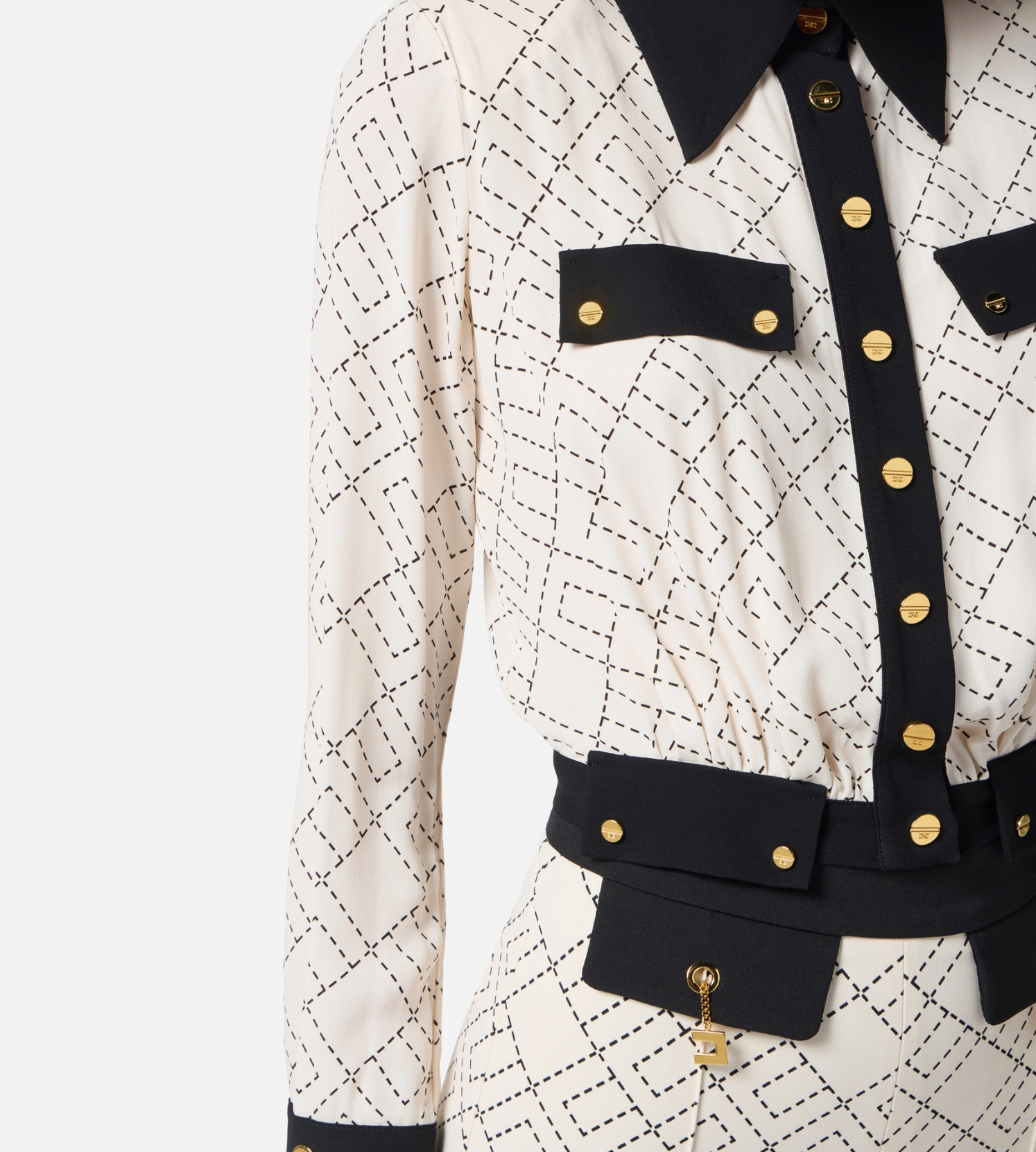 Two-colour shirt in georgette fabric
