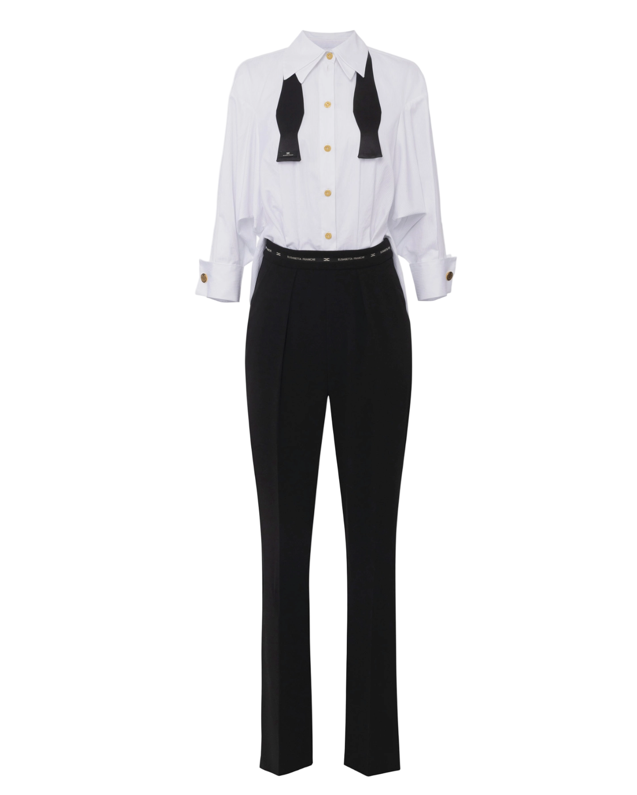 Lightweight crêpe and poplin jumpsuit