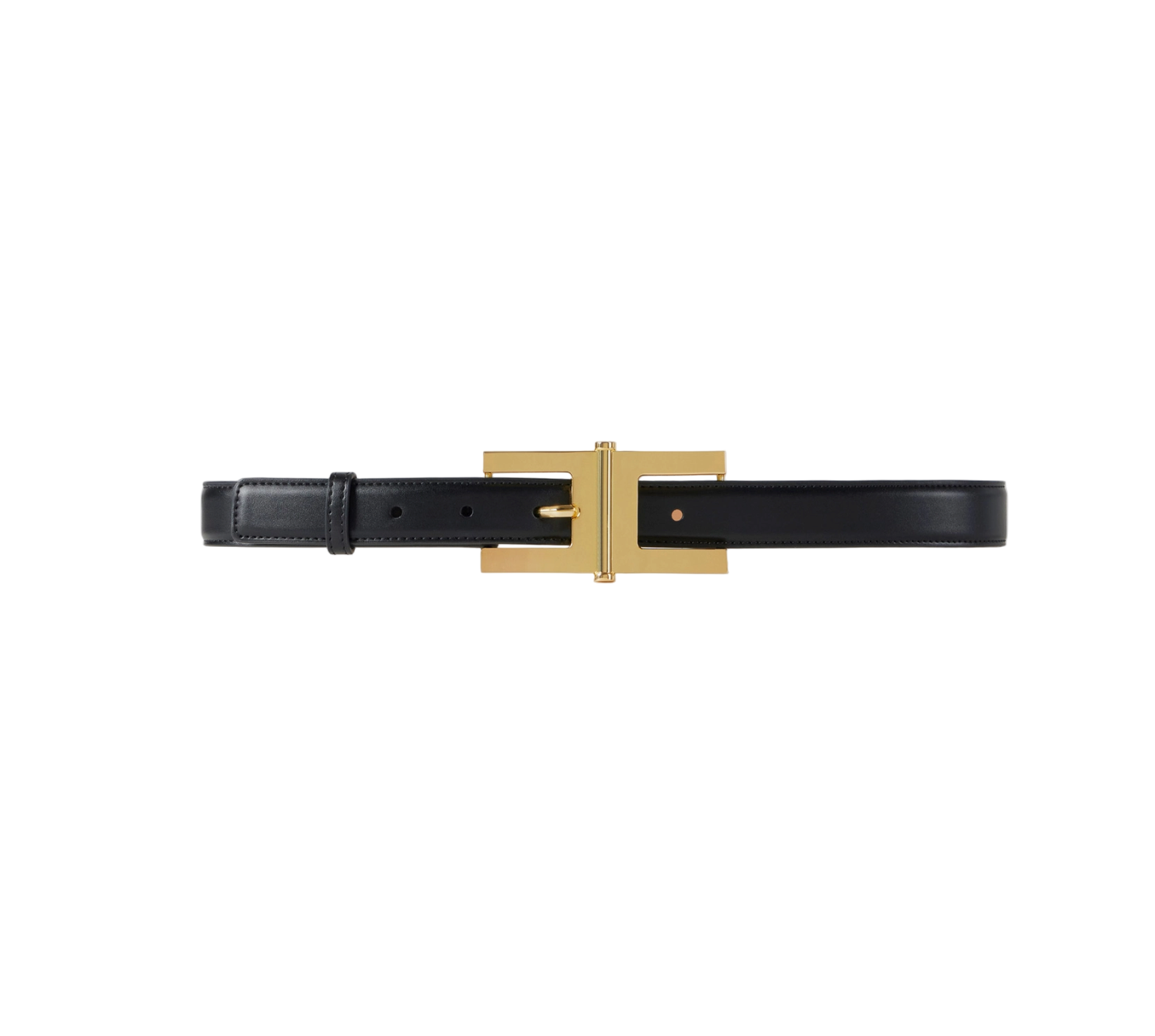 Belt with logo buckle