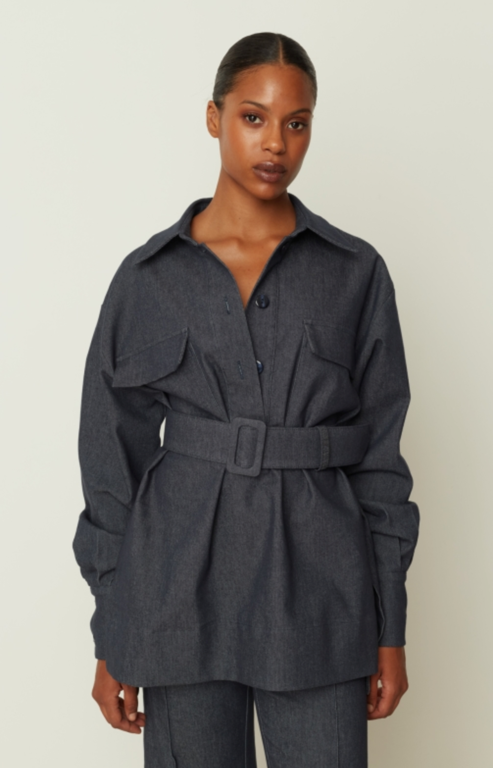 Denim Shirt with Belt