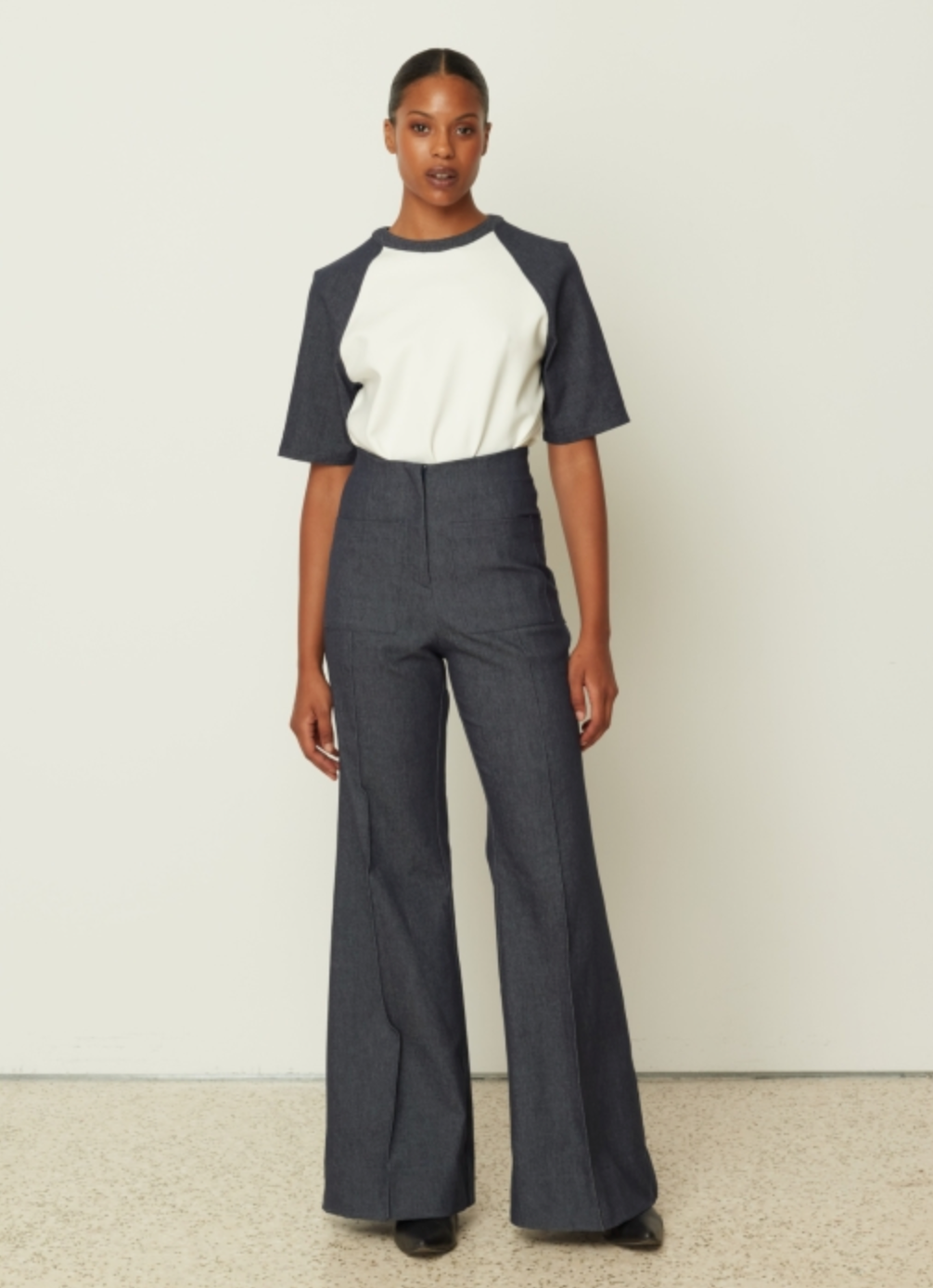 High Waisted Denim Wide Leg