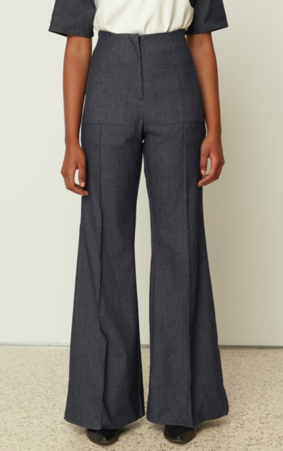 High Waisted Denim Wide Leg