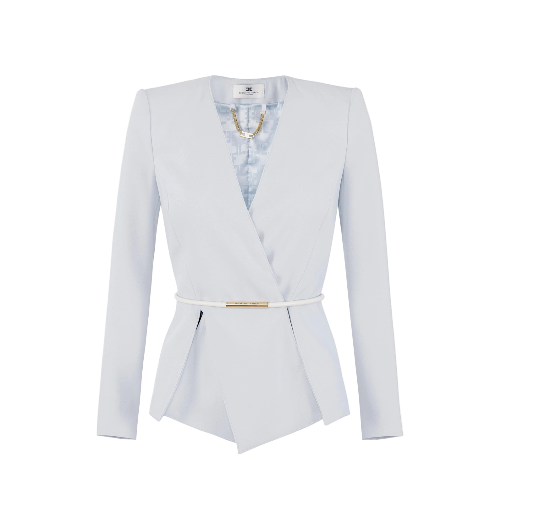 Lightweight crêpe jacket with belt