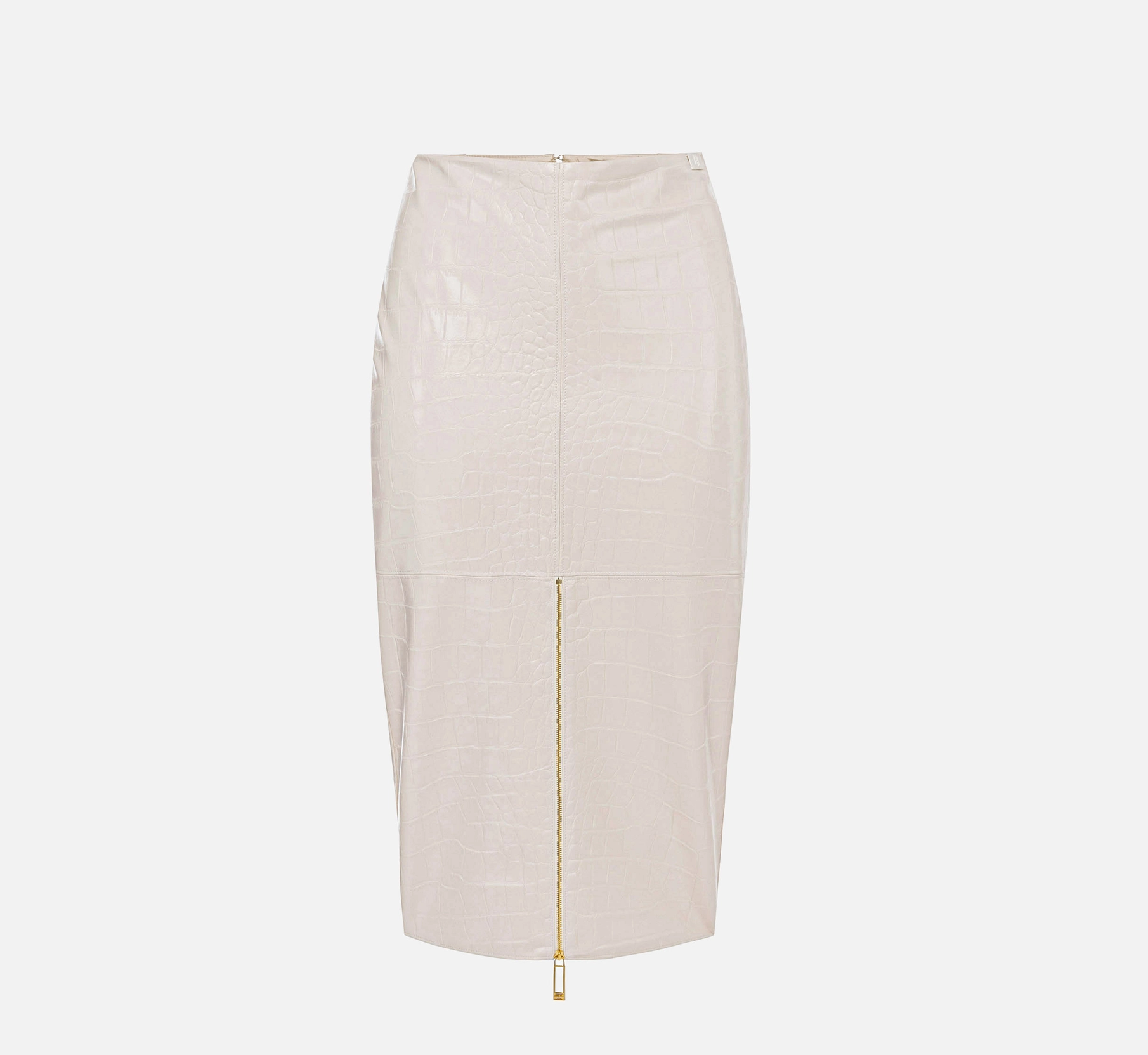 Crocodile print textured skirt