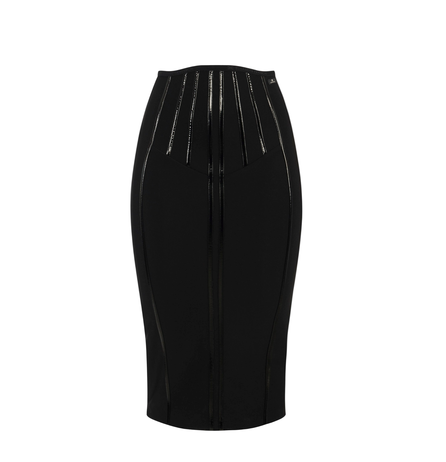 Skirt in neoprene fabric with corset details