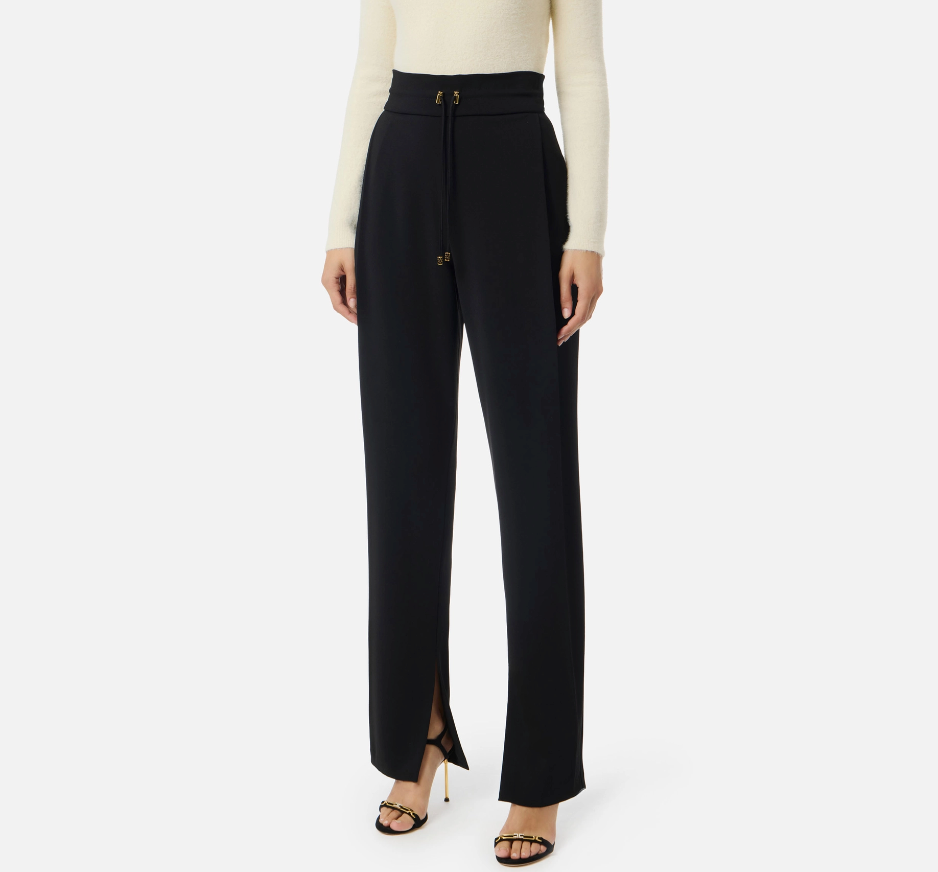 Lightweight crêpe fabric trousers