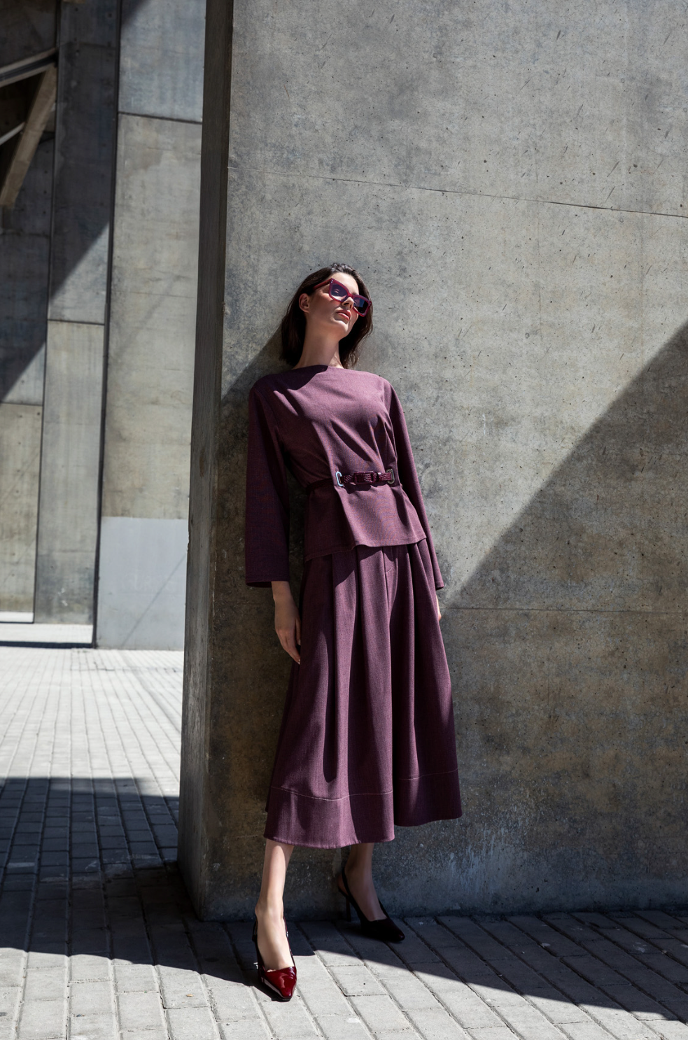 Double Pleated A-Line Skirt