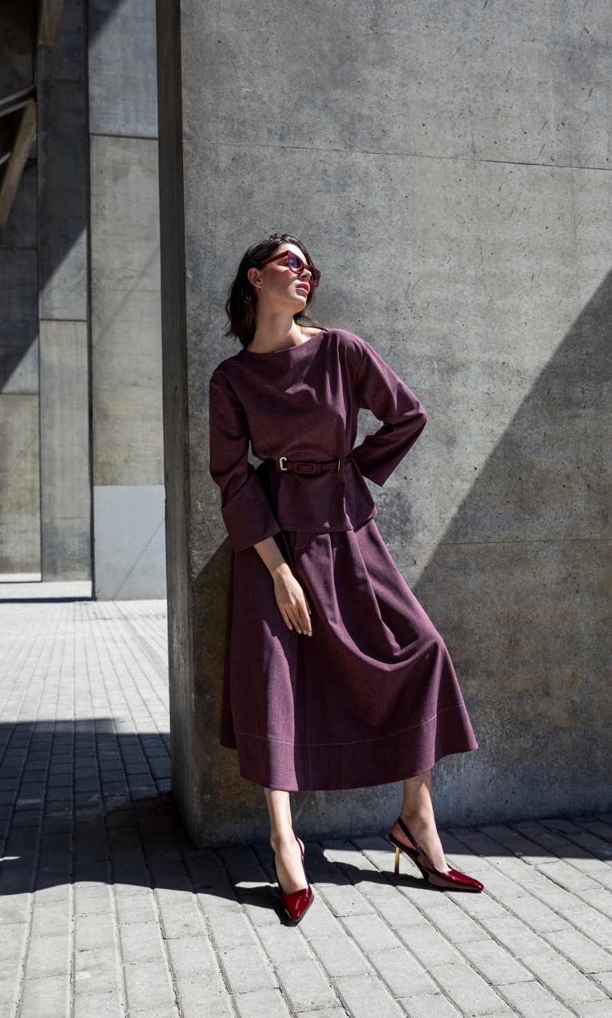 Double Pleated A-Line Skirt