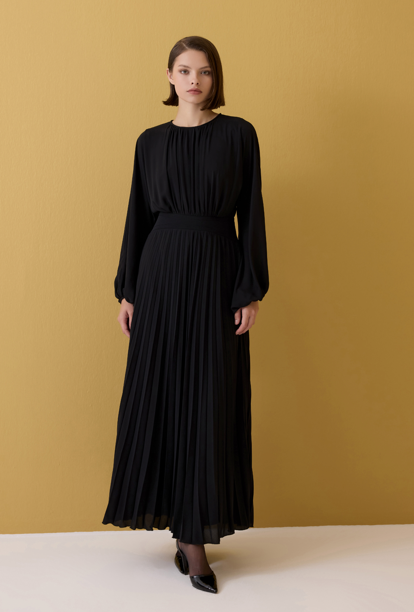 Long Sleeve Pleated dress