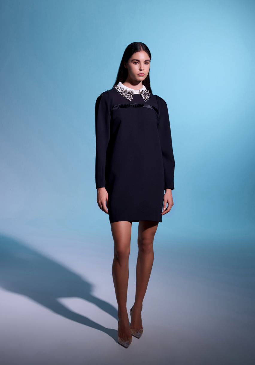 Classic dress with Beaded Collar