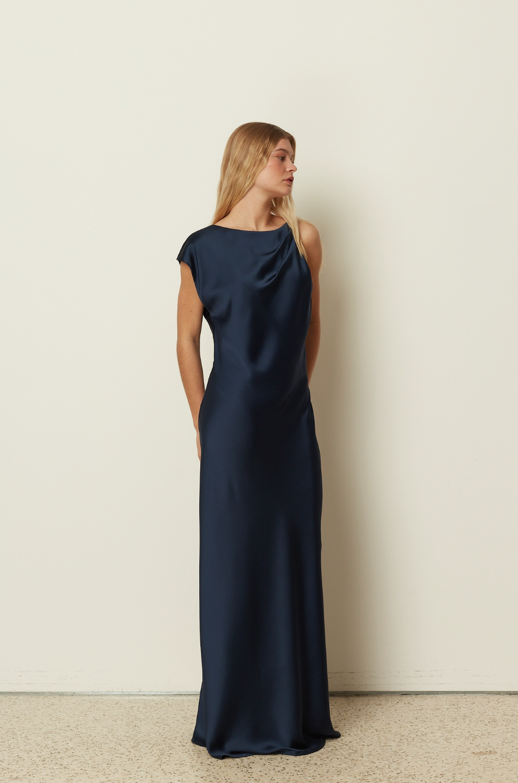 Asymmetrical Satin Dress