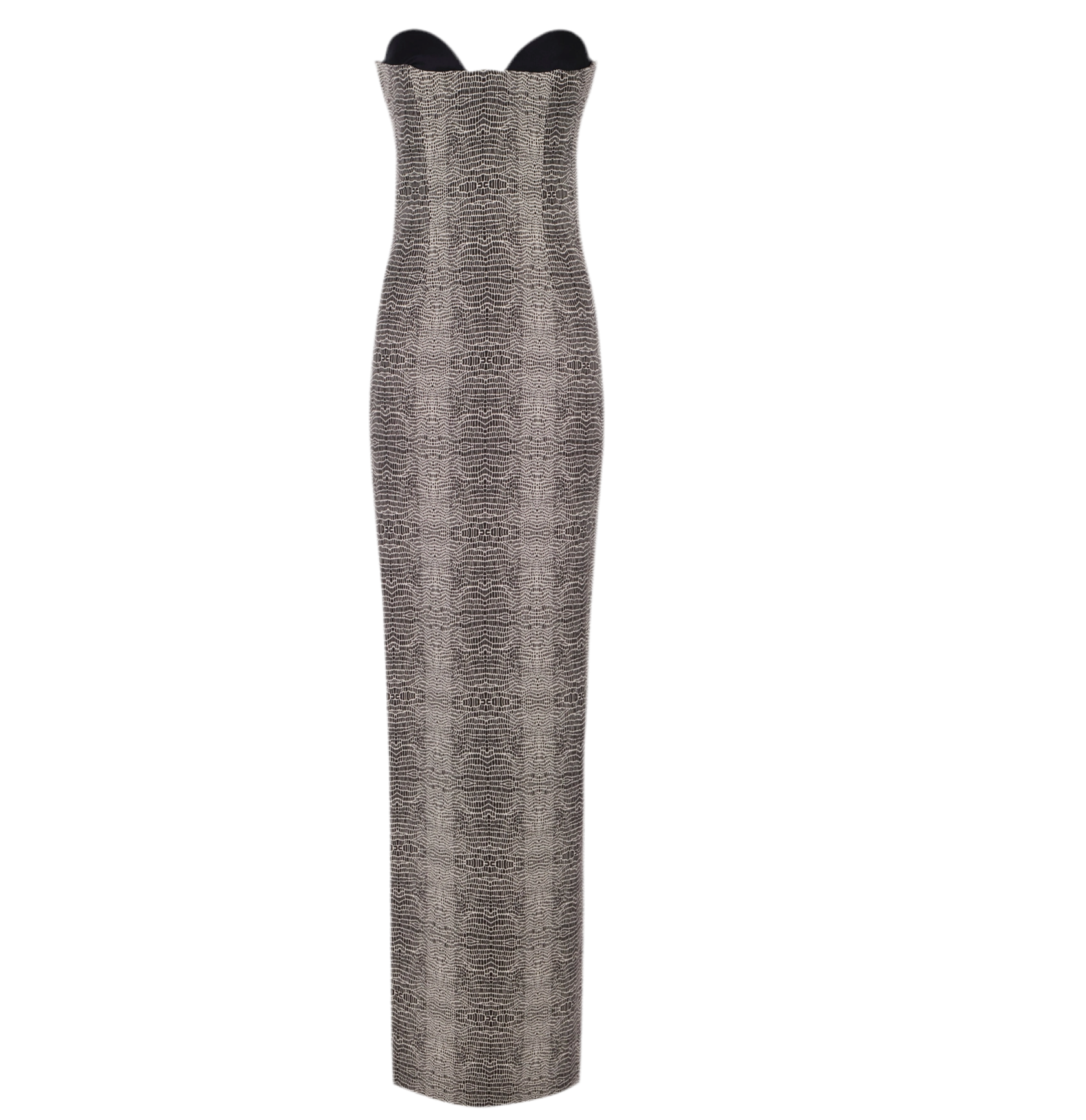Red Carpet dress in crêpe fabric with python print