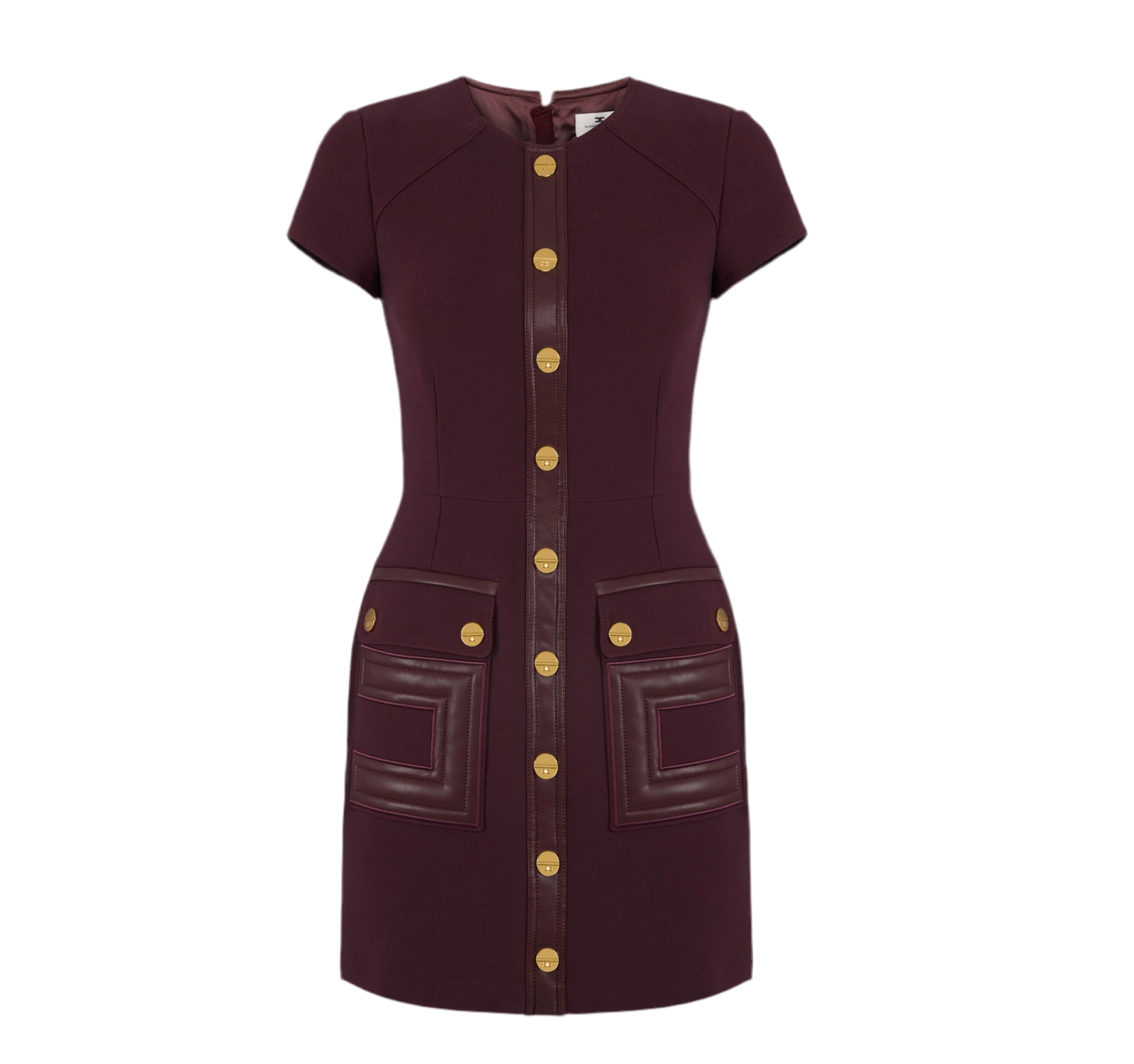 Dress in double-layer crêpe fabric with logo details