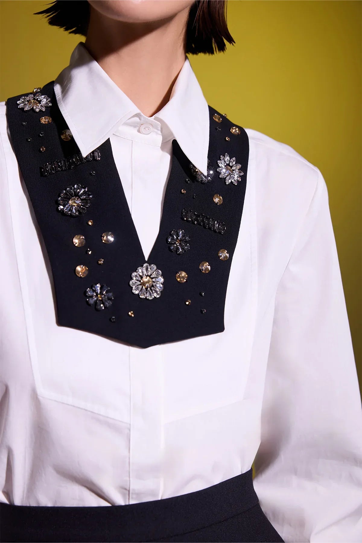 White shirt with detailed collar