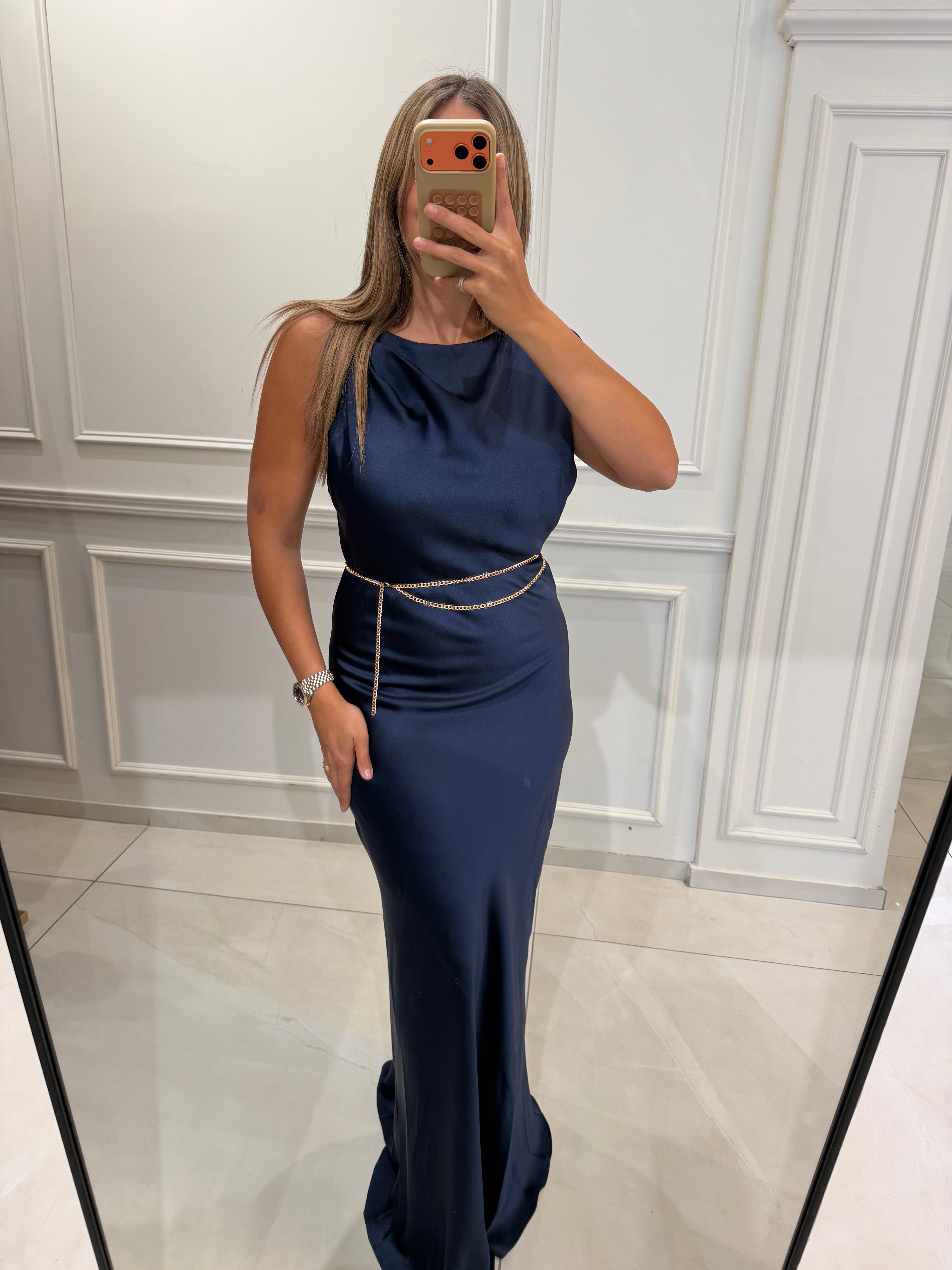 Asymmetrical Satin Dress