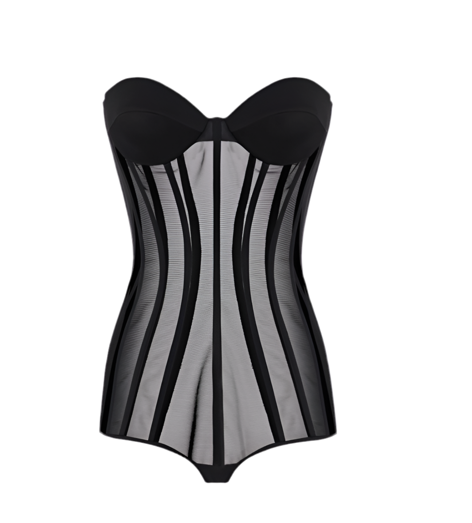 Bodysuit in tulle fabric