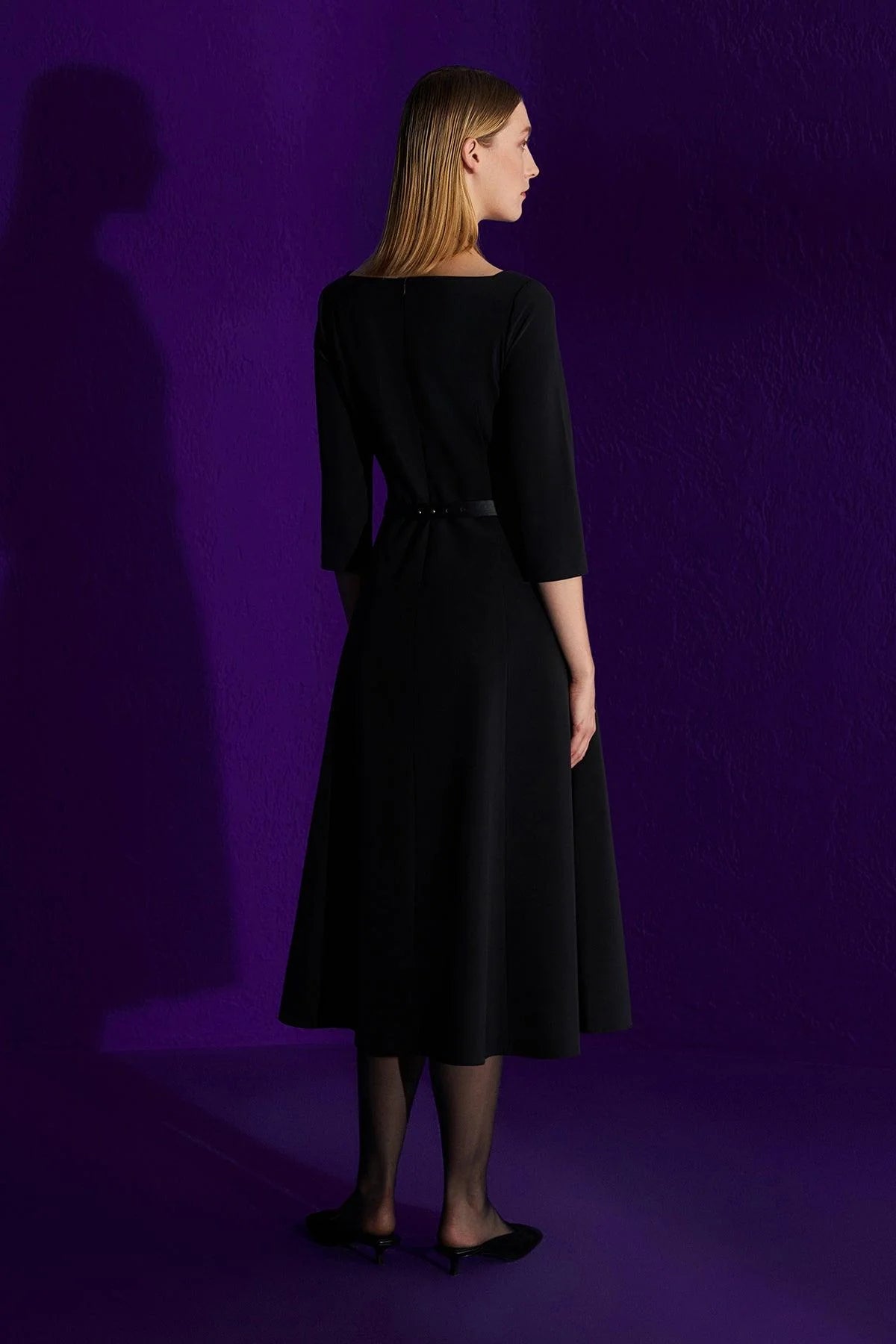 Square Midi dress with belt