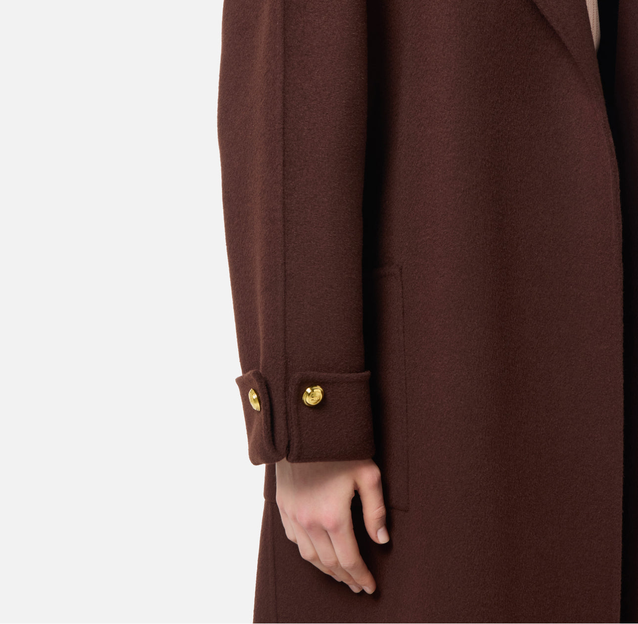 Coat in double wool blend cloth