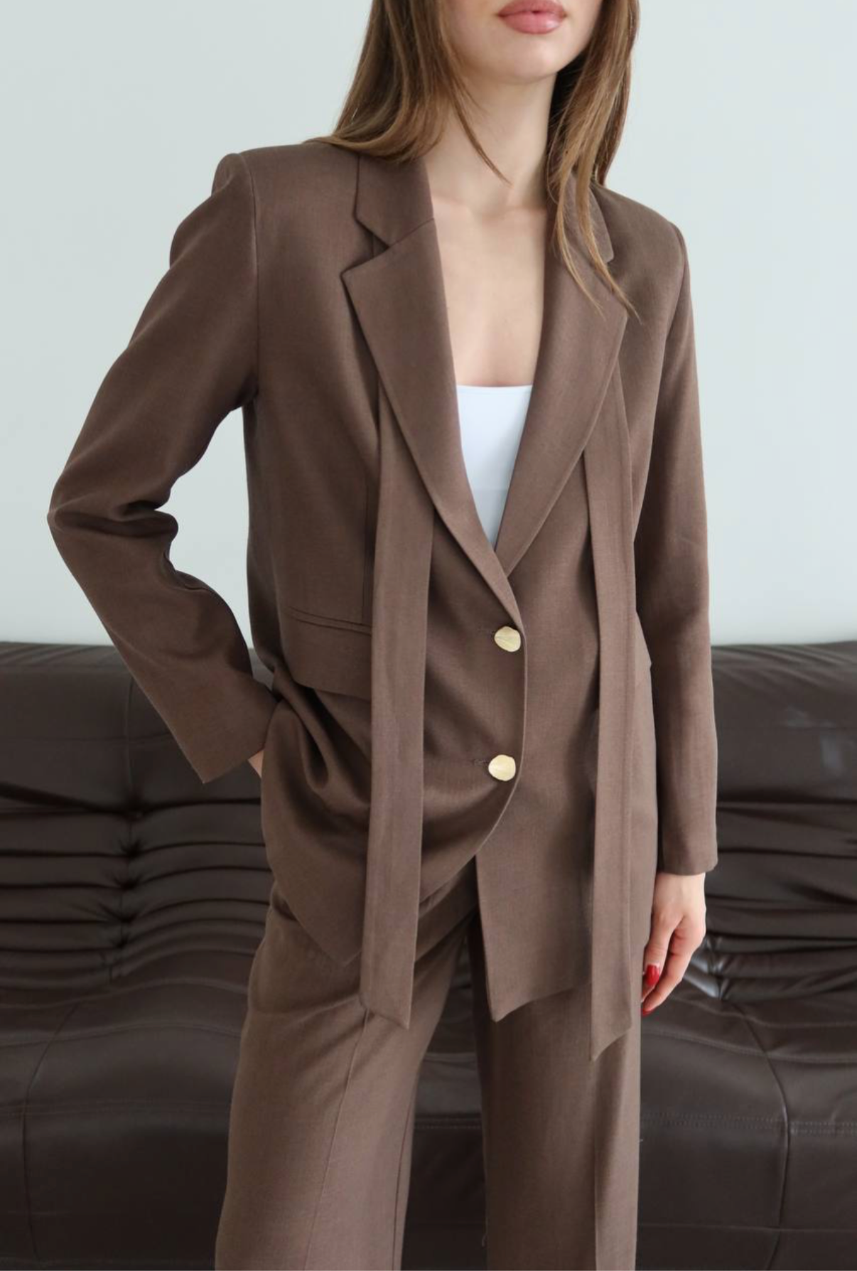 Linen Suit With Tie