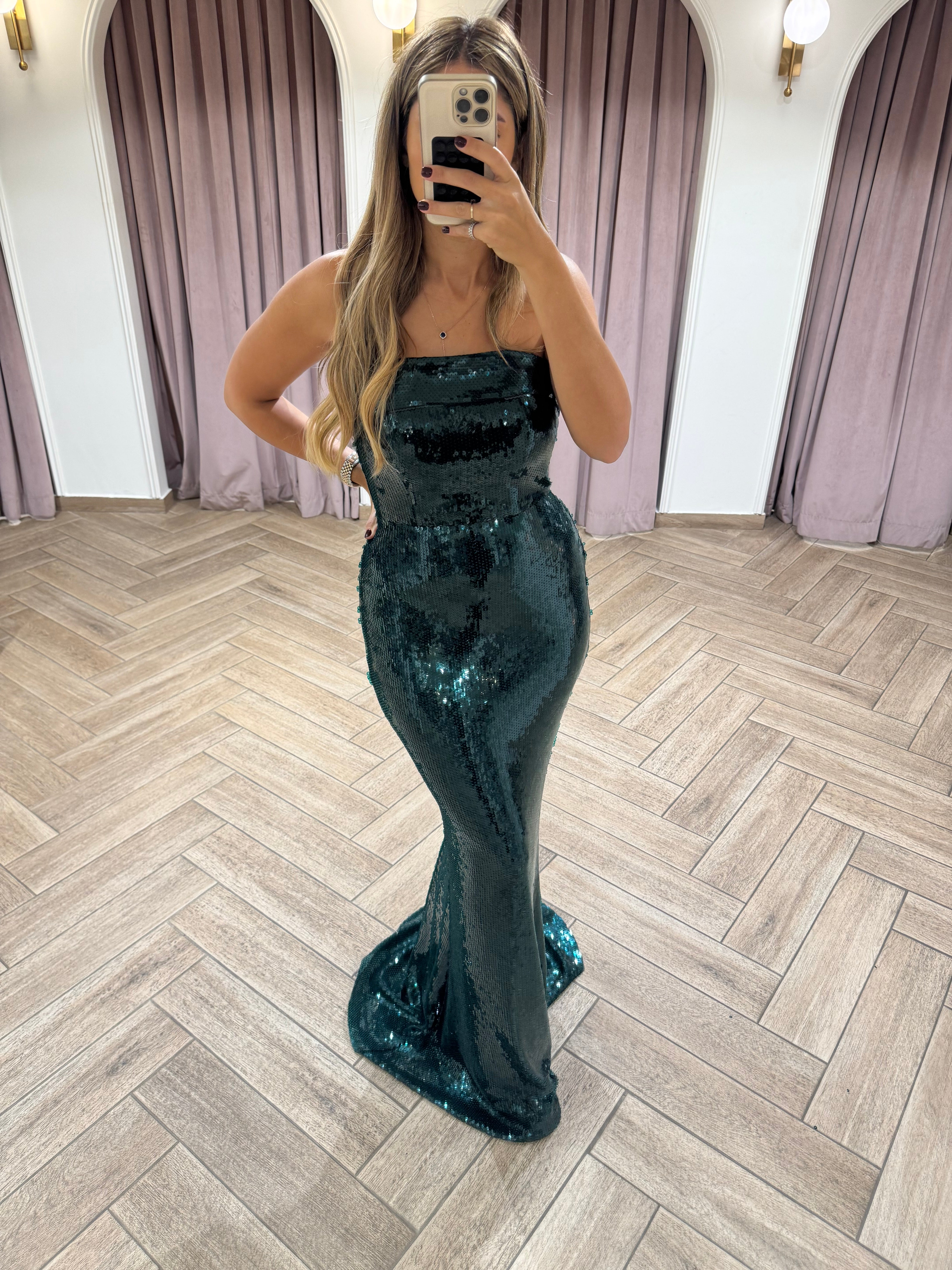 Paiette Strapless Dress