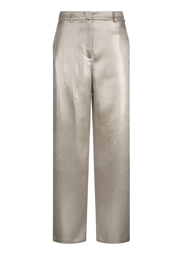 Laminated crepe trousers