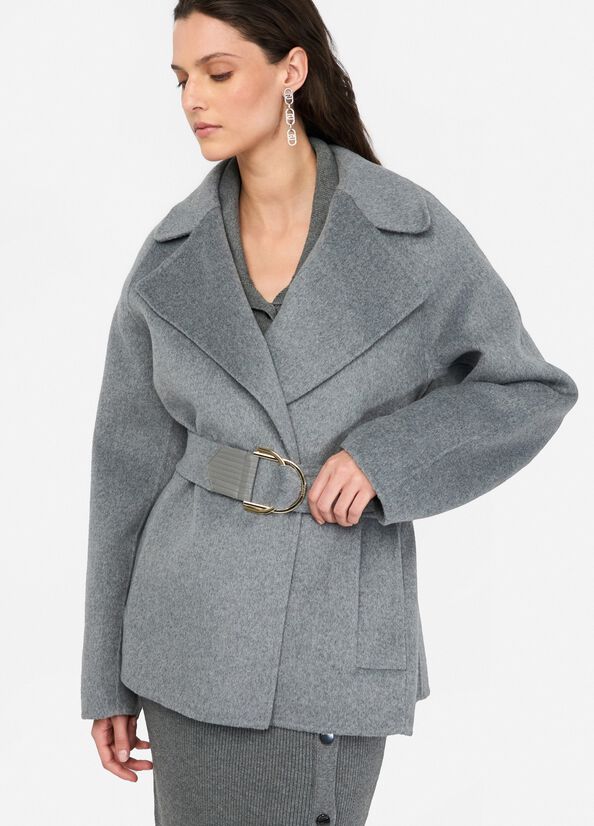 Wool coat with belt
