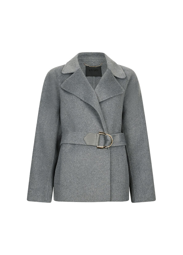 Wool coat with belt